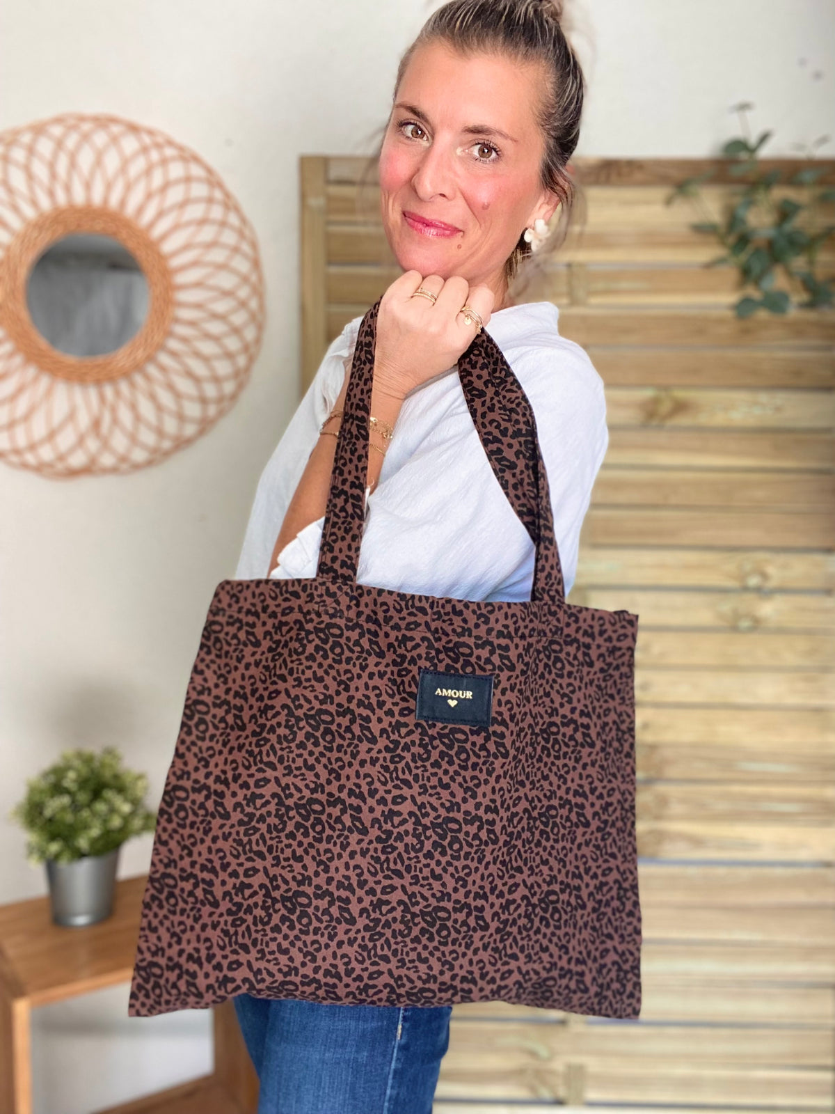 Tote bag LOLA - Motif Léopard 🐆