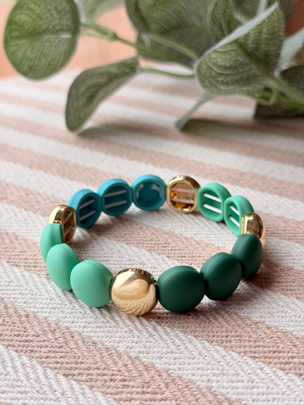 Bracelet élastiqué perles plates NINA