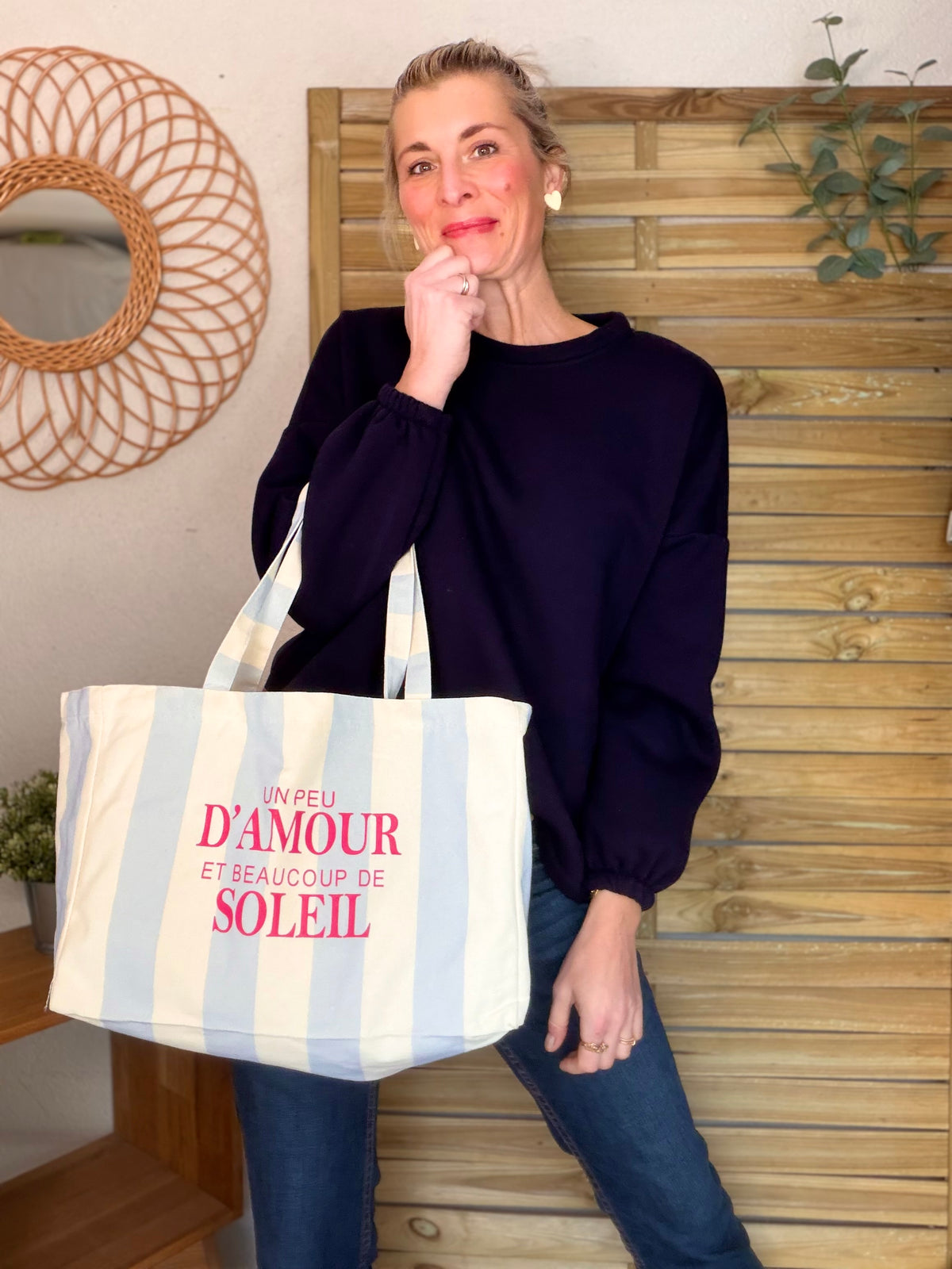 Grand cabas Tote bag Amour / Soleil ELSY