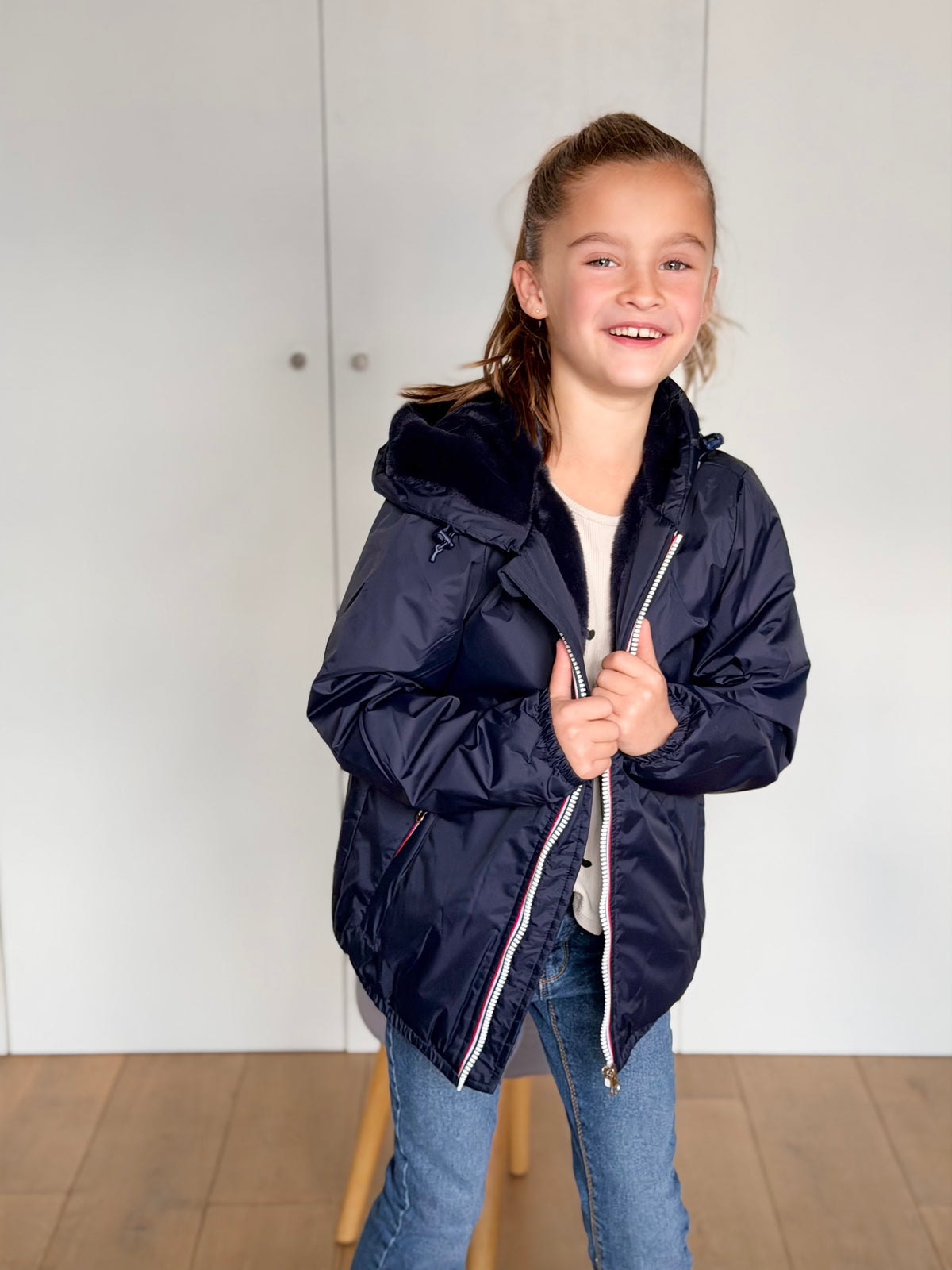 LAURA JO - Parka Imperméable mixte LOUIS.E KIDS fourré - Bleu marine