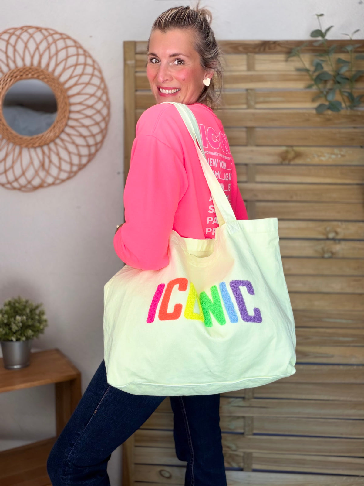 Grand cabas Tote bag ICONIC Jaune VANINA - FIN DE SÉRIE