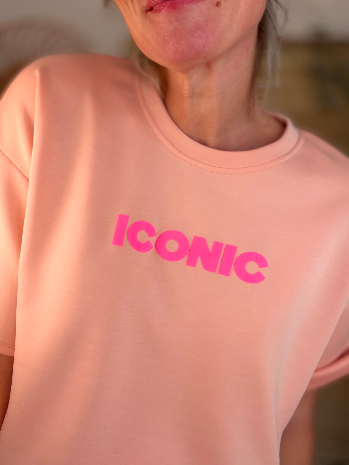 Tee shirt ICONIC matière sweat - THÉA Saumon
