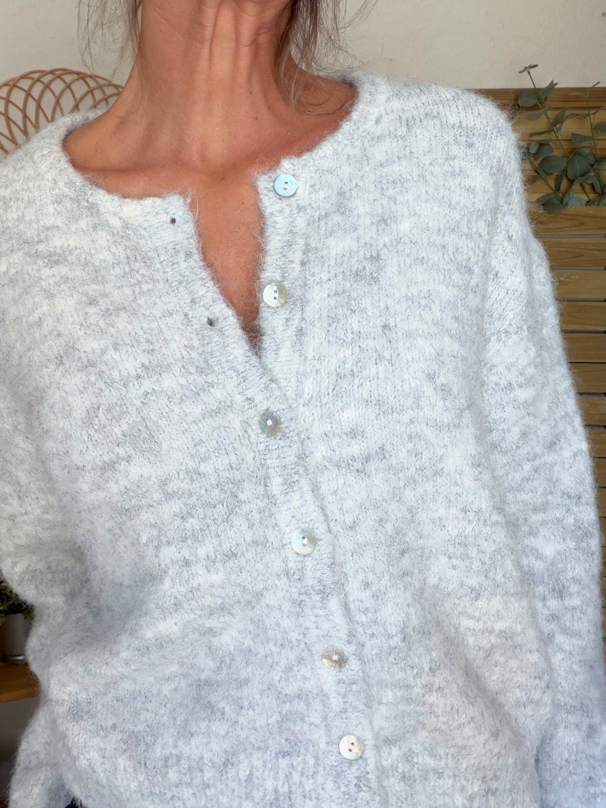 Gilet en maille MERYL - Gris chiné