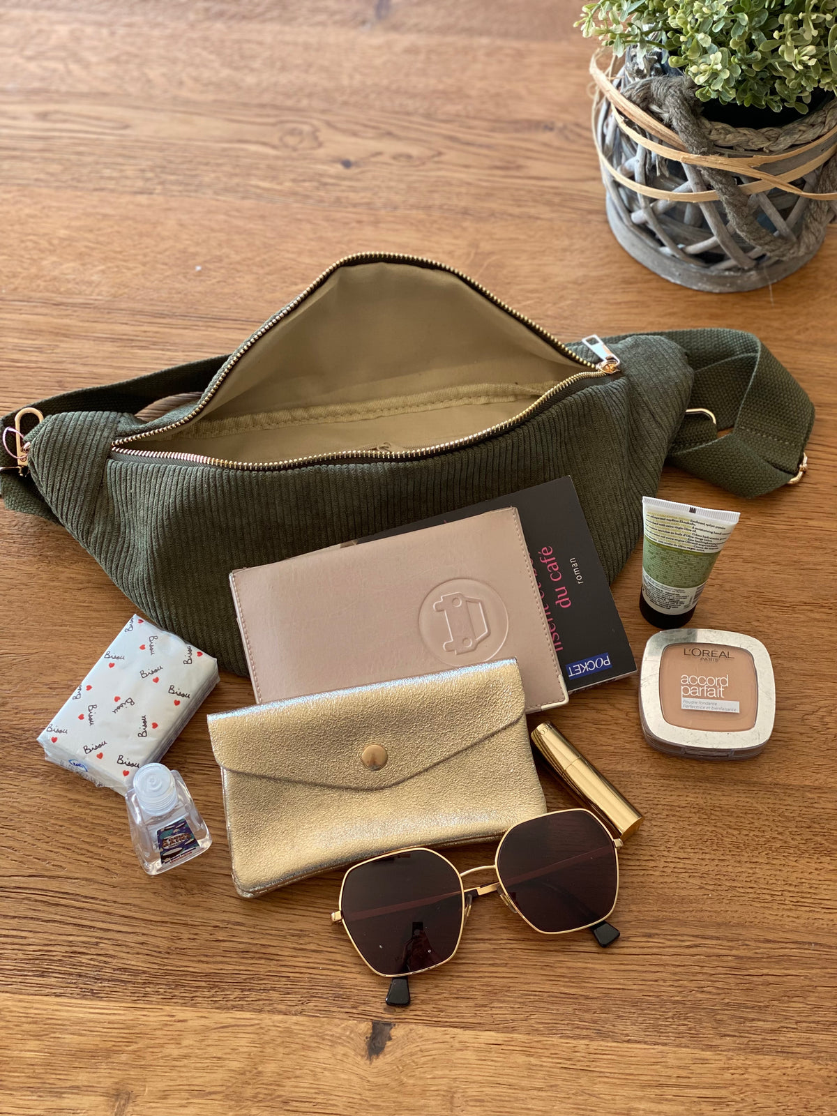 Sac banane XL velours Ciao Boum - IVY - Camaïeu Rose - DÉSTOCKAGE
