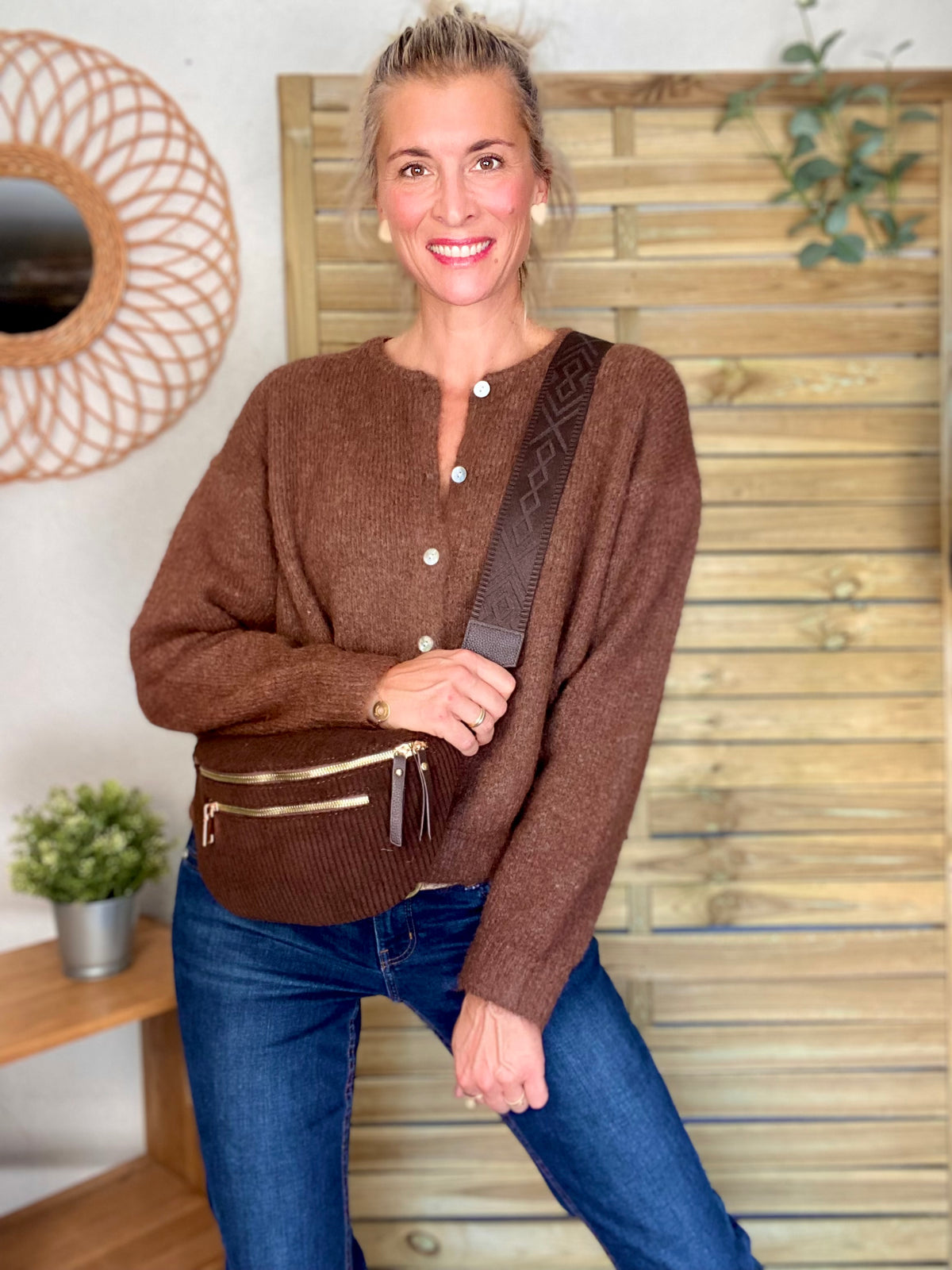 Gilet en maille SYDNEY - Café