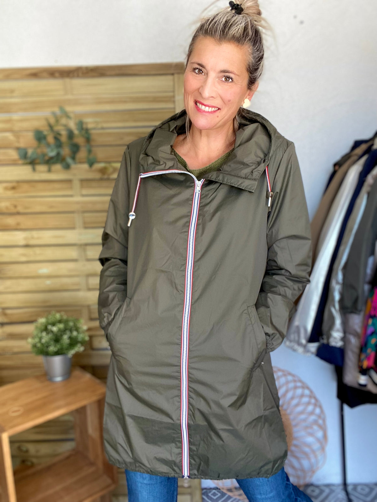 Imperméable mi-saison doublé SOLINE LONG - Kaki - LAURA JO - FIN DE SÉRIE