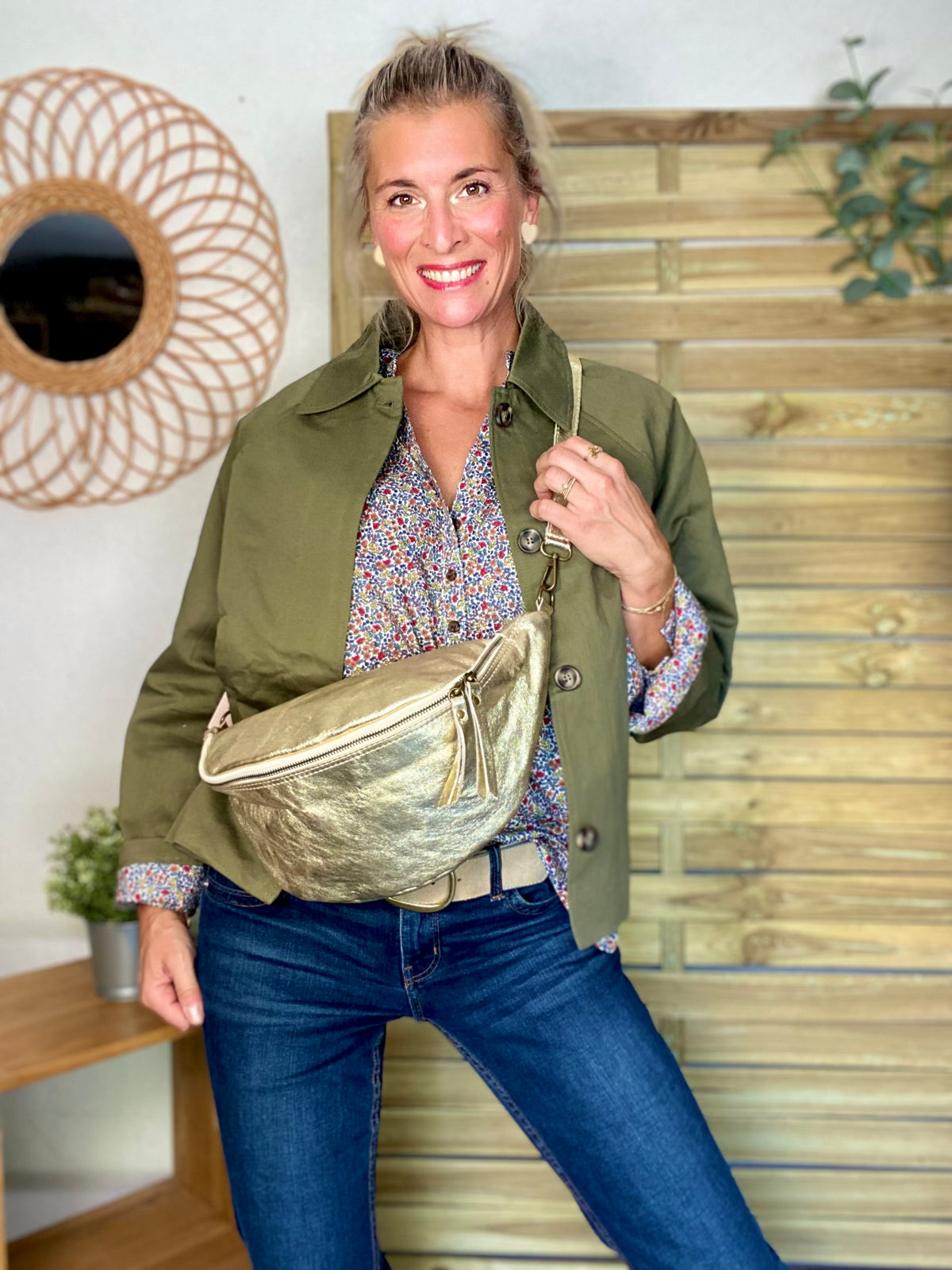 Blouse ample Liberty bleu EDWIGE - FIN DE SÉRIE