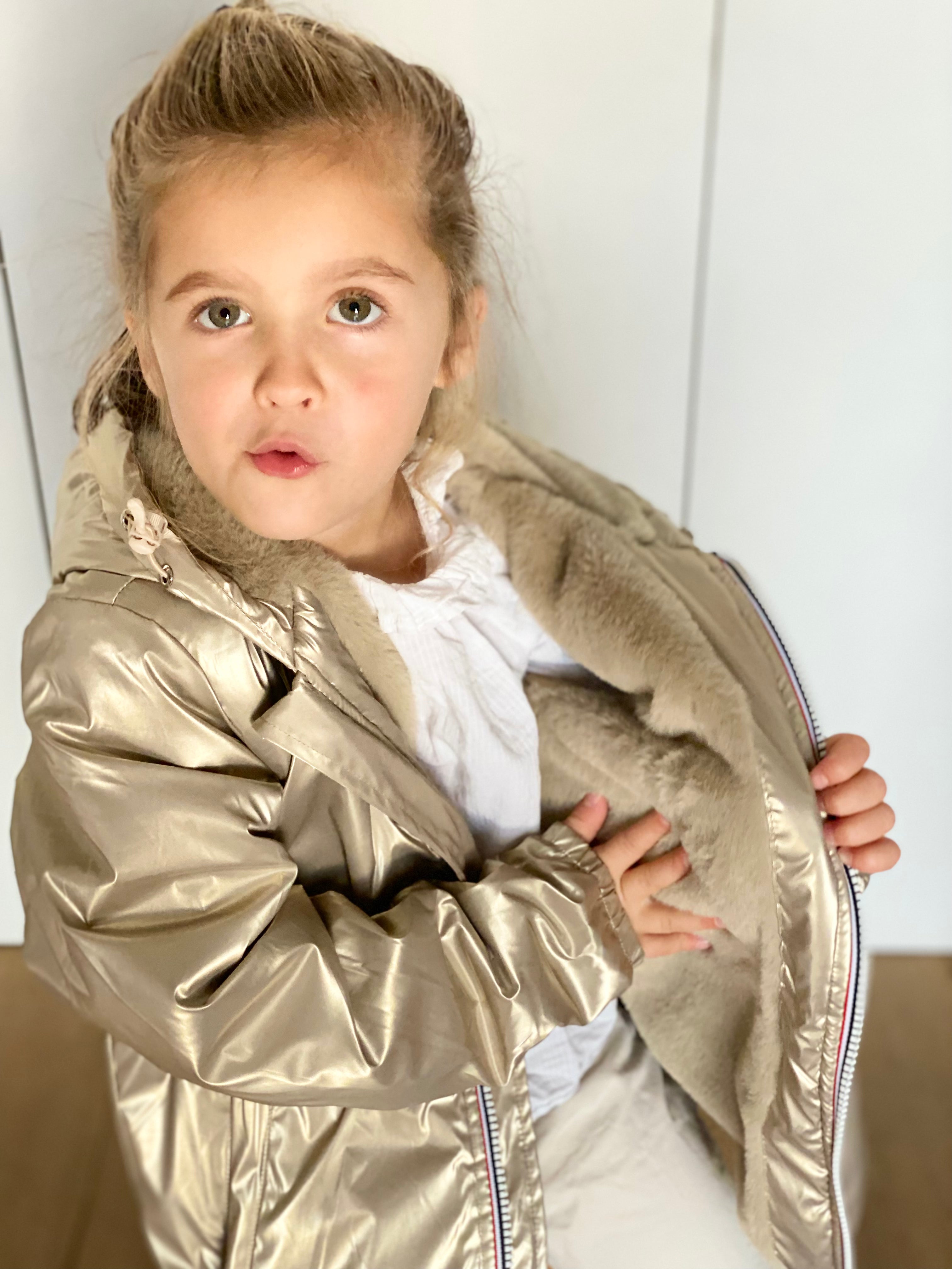 LAURA JO - Parka Imperméable mixte LOUIS.E KIDS fourré - Doré