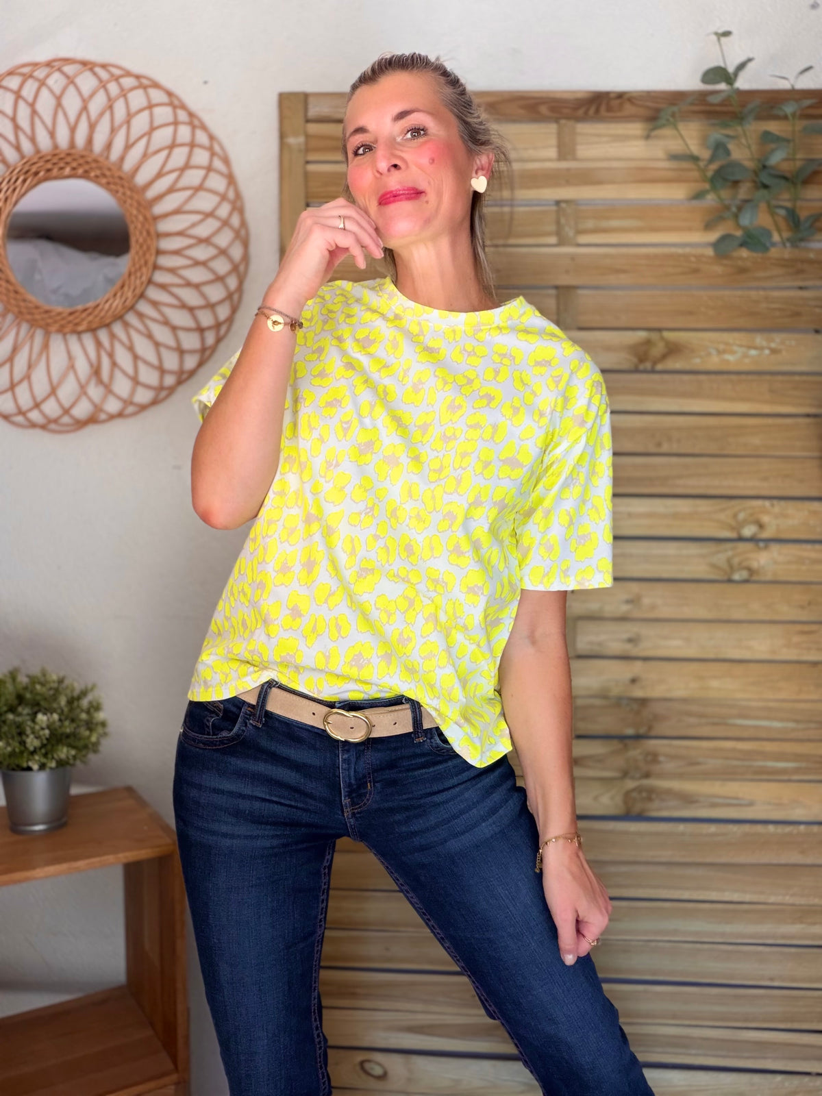 Tee shirt Léo ODESSA Jaune Fluo - FIN DE SÉRIE