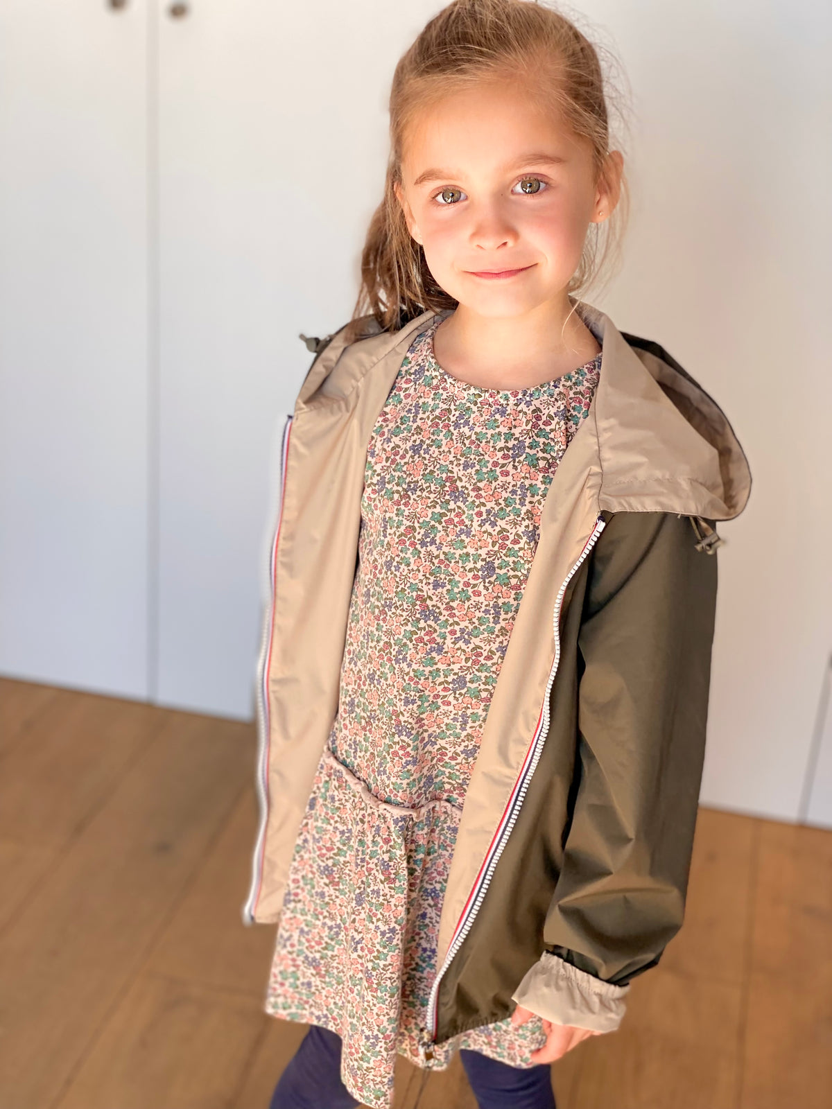 LAURA JO - Imperméable réversible léger GARANCE KIDS enfant (mixte) - Kaki / Beige • DÉSTOCKAGE sur Taille 6 ans