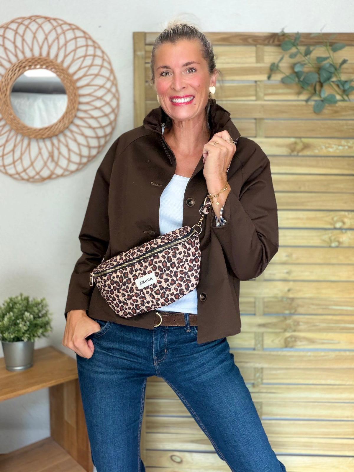 Veste Trench col victorien doublure carreaux - VICTORIA Chocolat