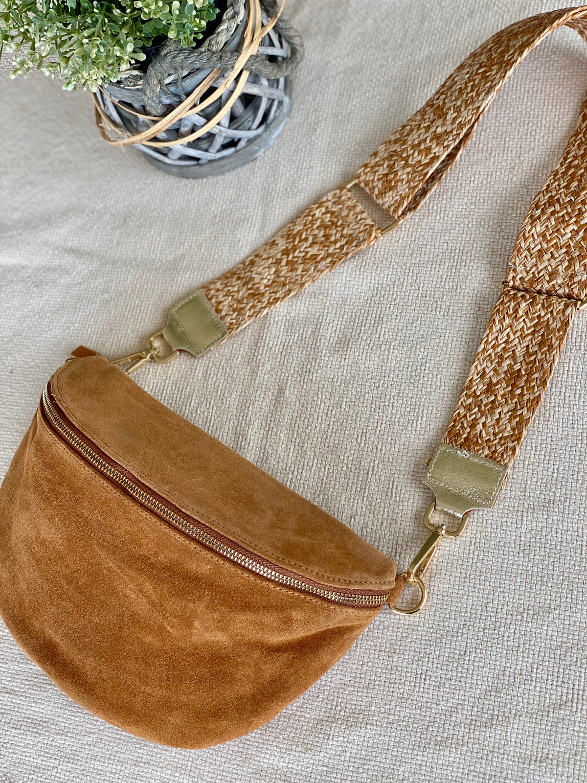 Sangle / Bandoulière pour sacs/ bananes - JENNA (effet paille)