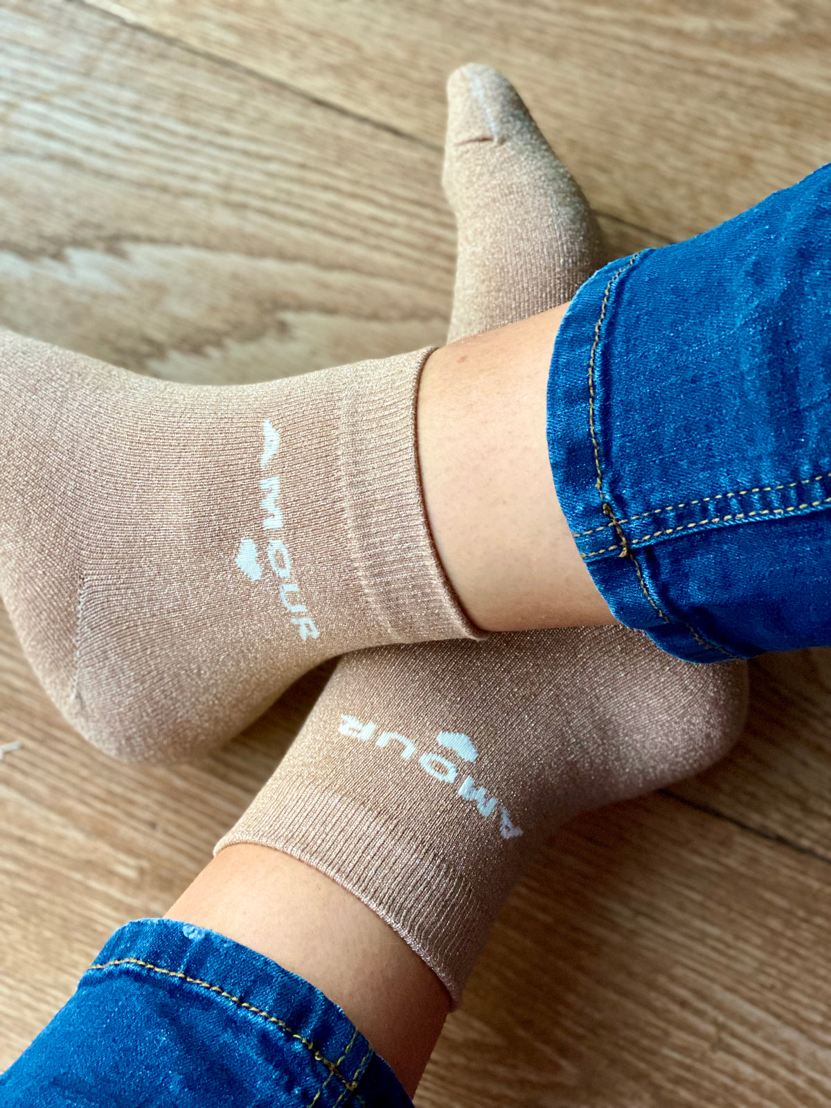 Chaussettes scintillantes glitter ZAHO - Amour • FIN DE SÉRIE