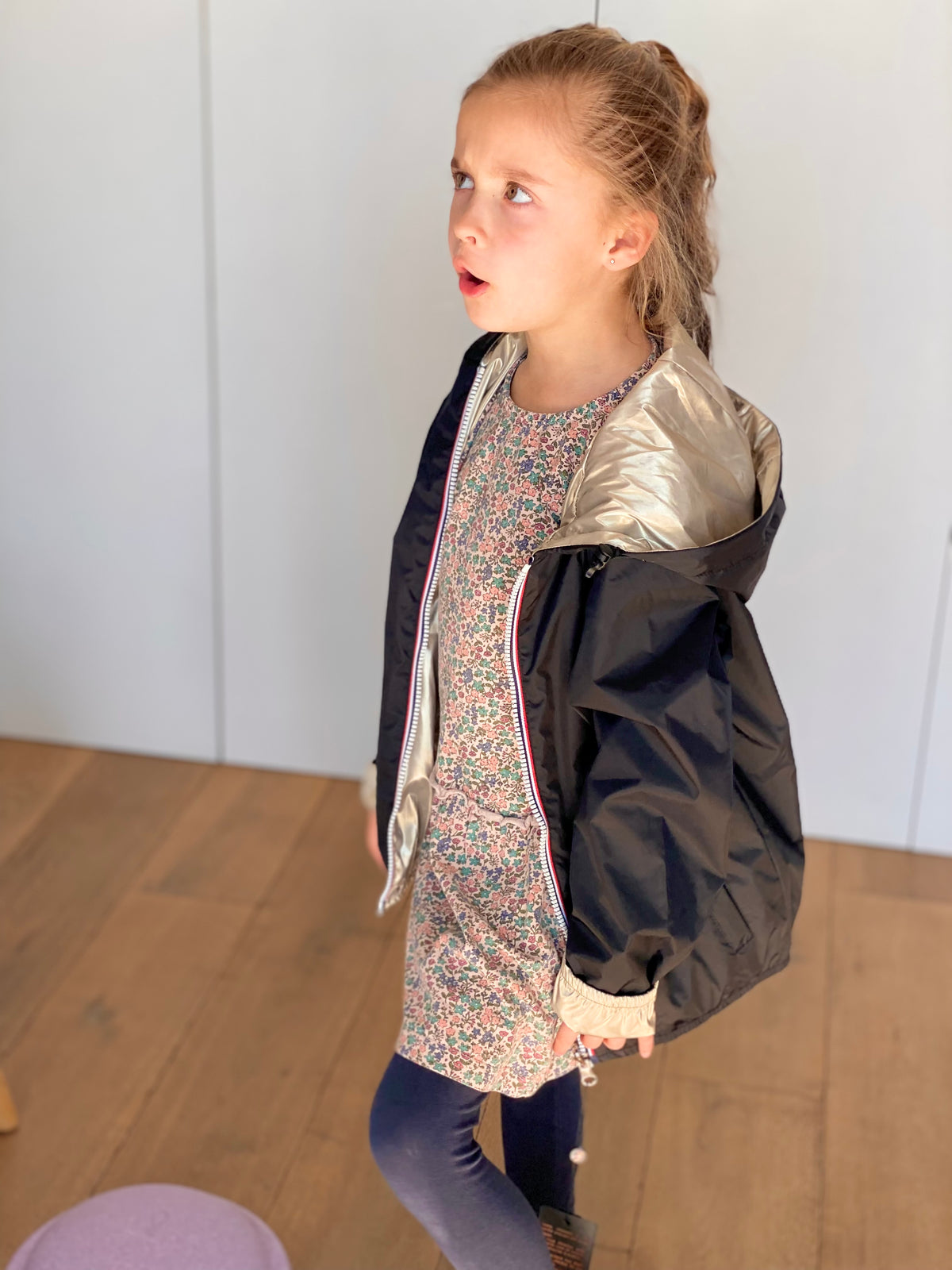 LAURA JO - Imperméable réversible léger GARANCE KIDS enfant (mixte) - Noir / Doré (DÉSTOCKAGE sur Taille 6 ans)
