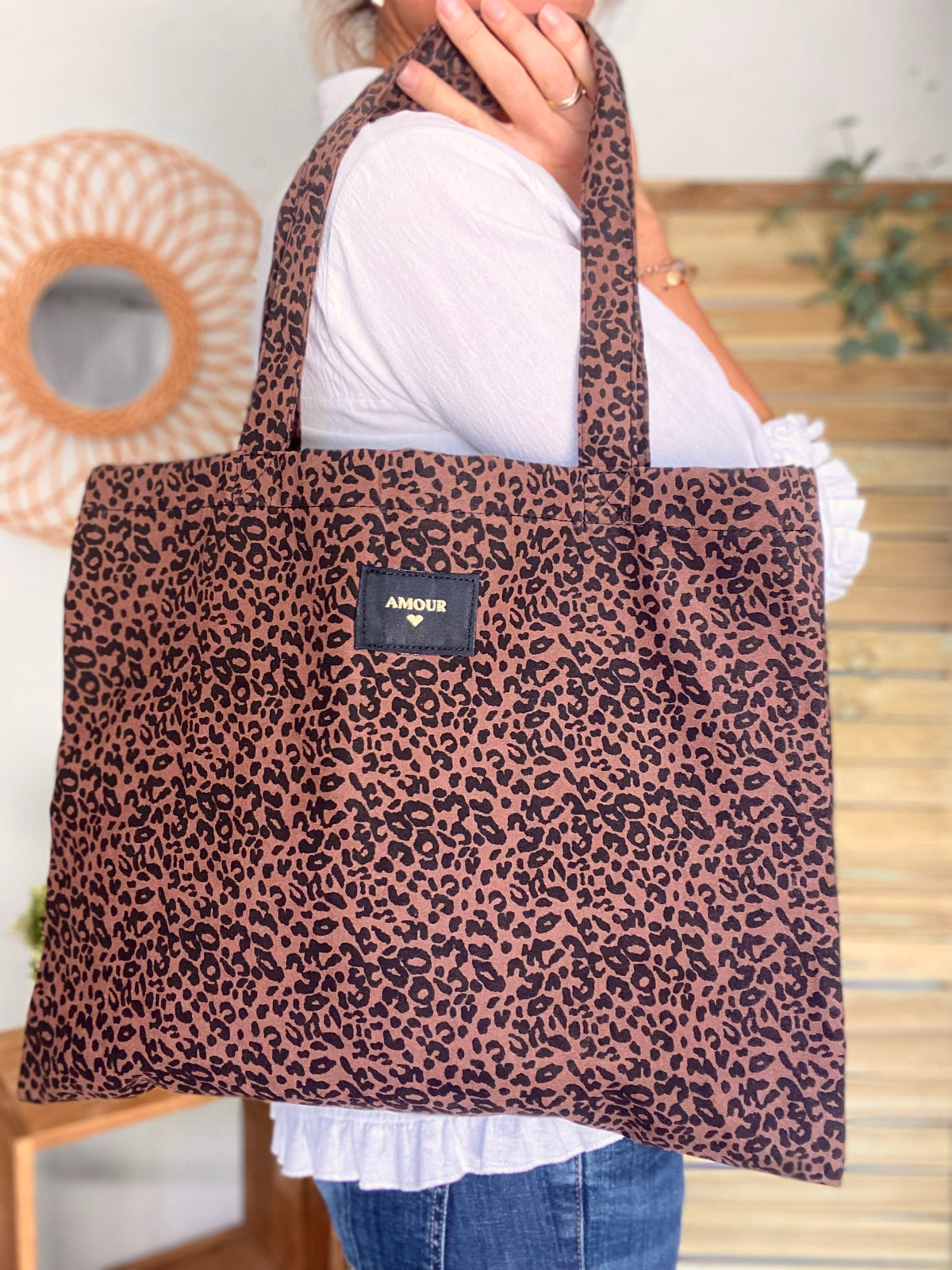 Tote bag LOLA - Motif Léopard 🐆