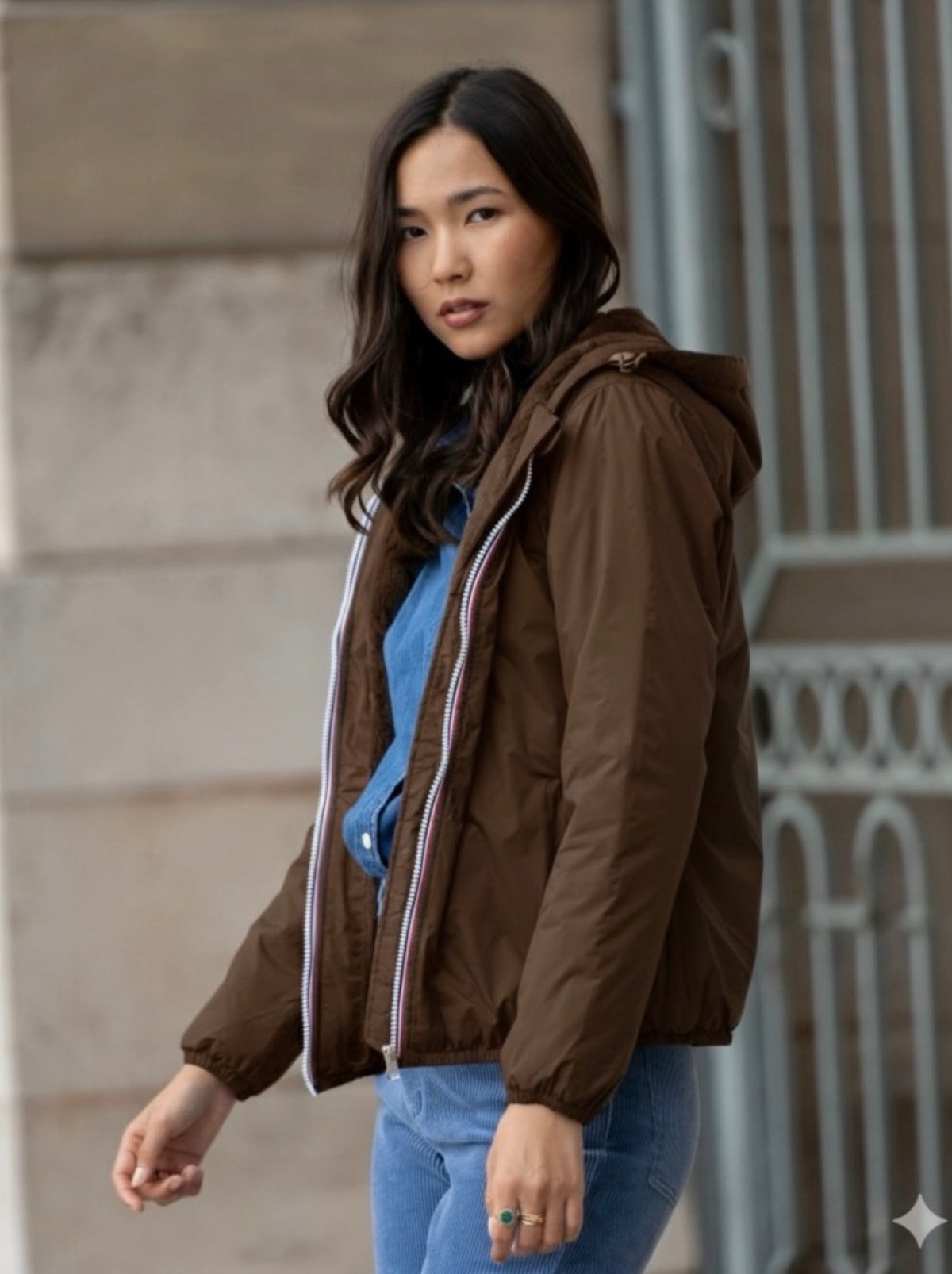 LAURA JO - Parka Imperméable LOUISE COURT fourré - Chocolat