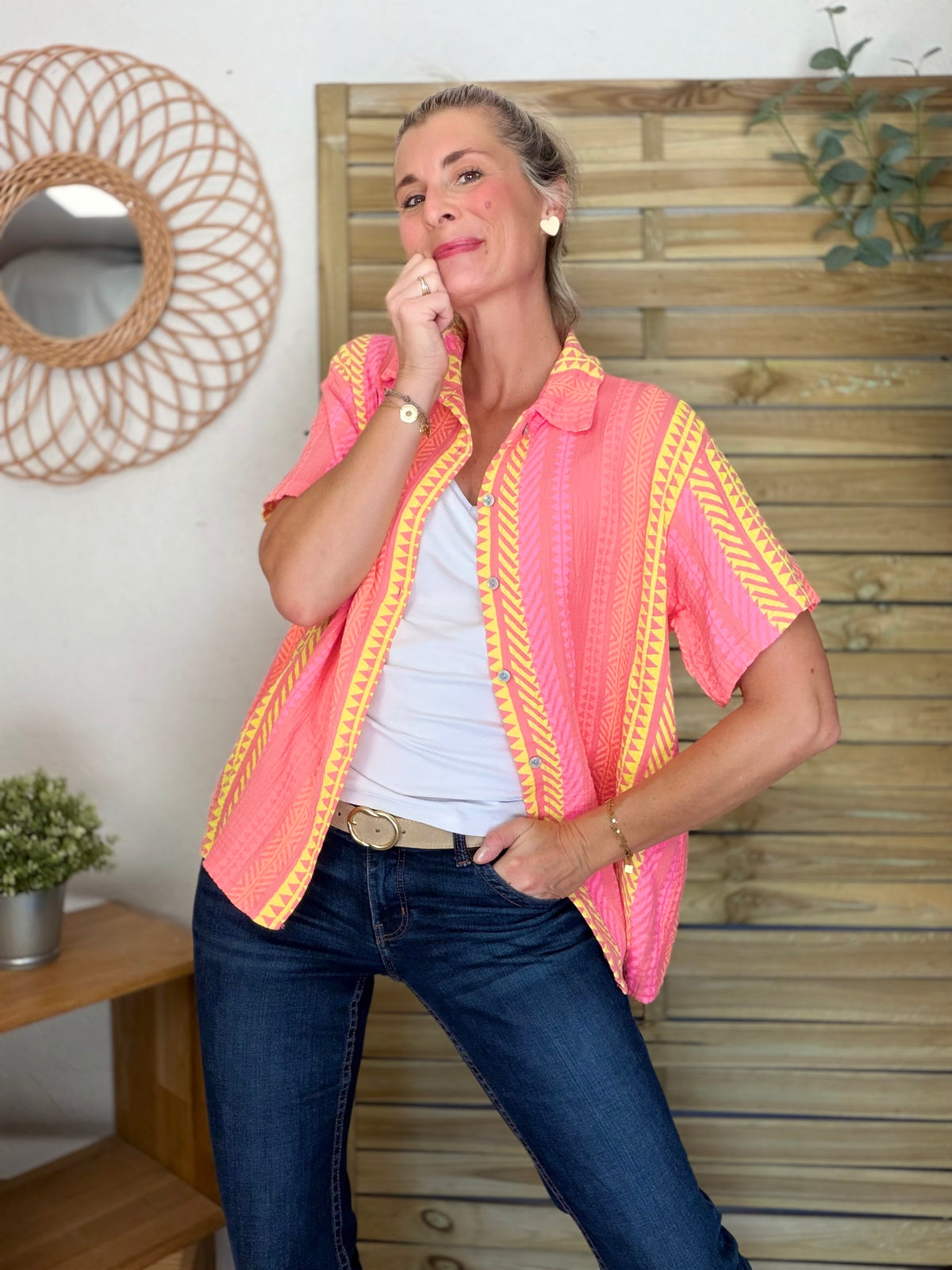 Chemise rayée en gaze de coton ROSIBEL - FIN DE SÉRIE