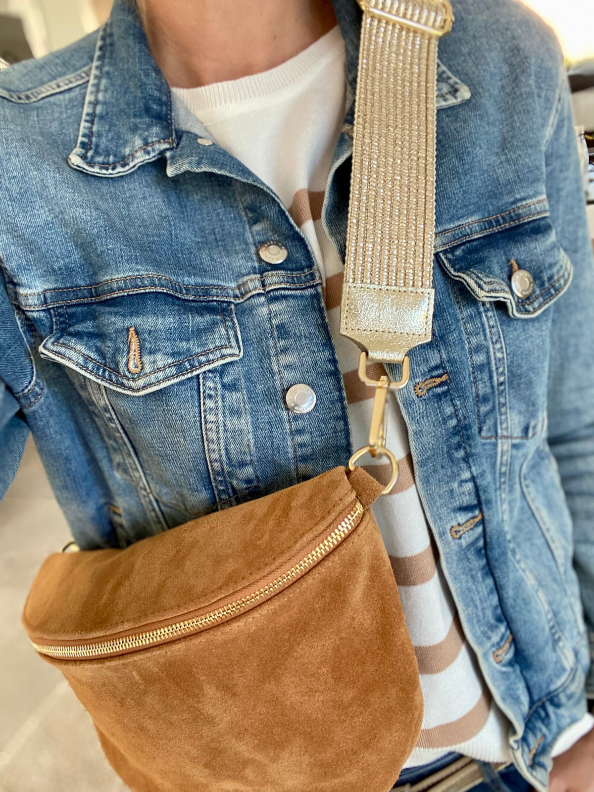 Sangle / Bandoulière pour sacs/ bananes - PEARL (scintillante)