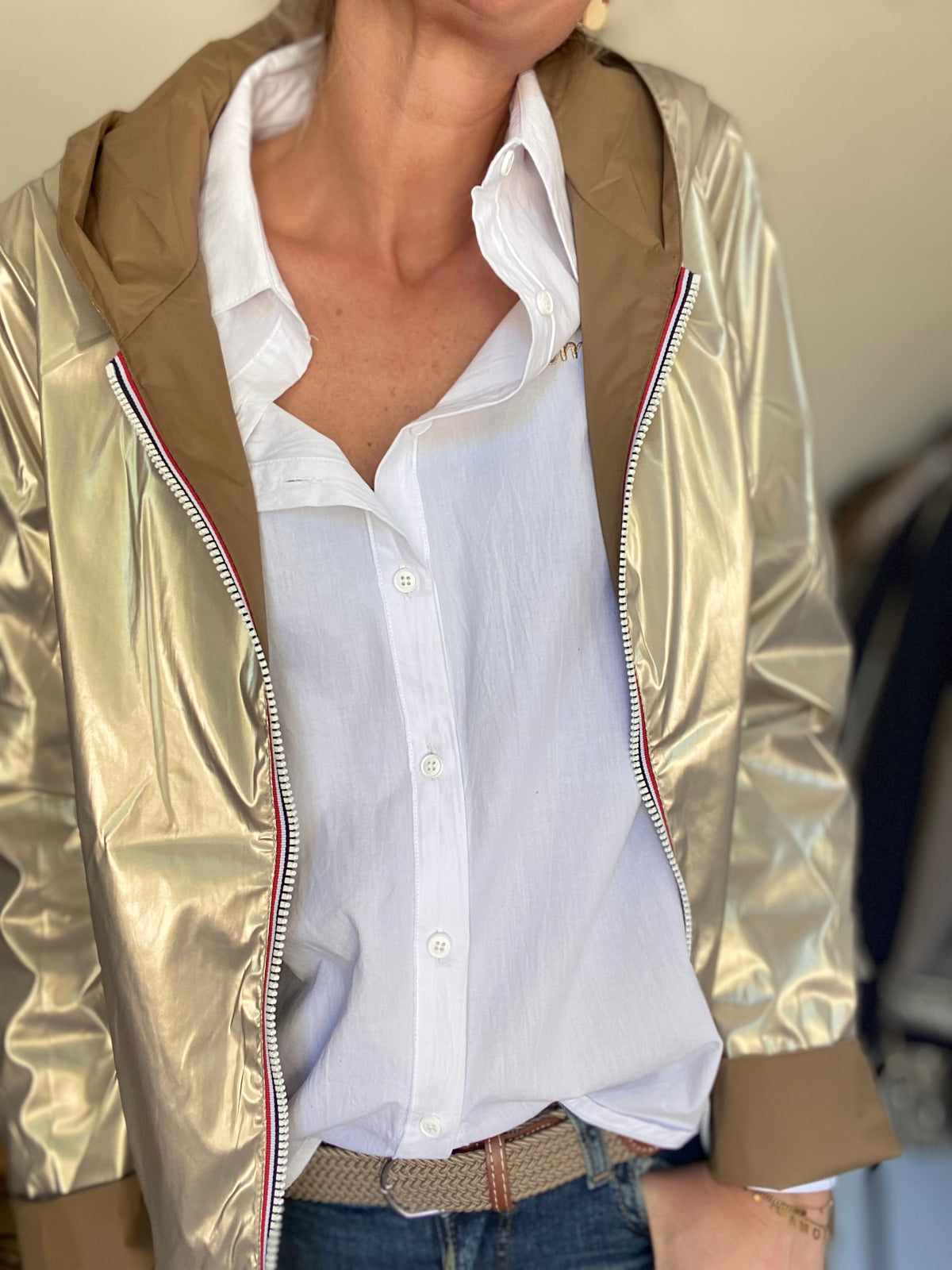 LAURA JO - Imperméable réversible GARANCE COURT léger - Camel/Doré