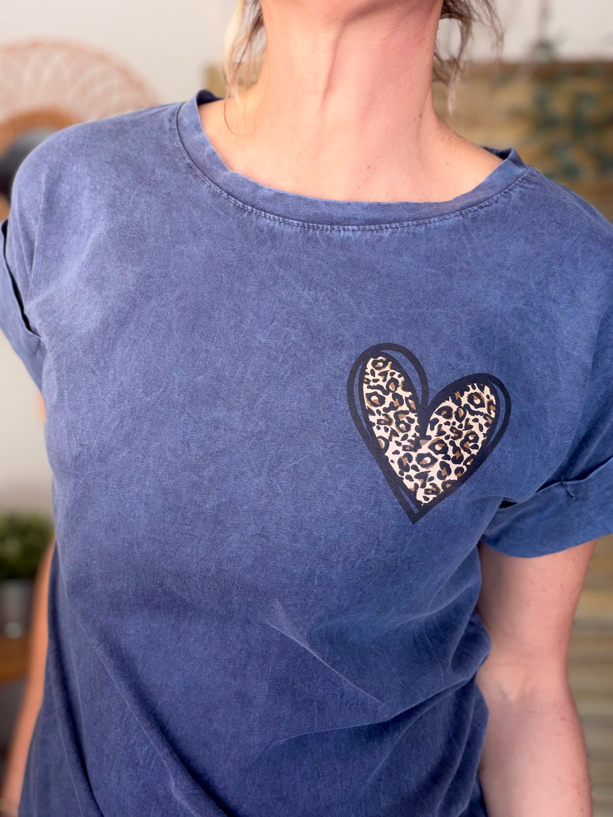 Tee shirt Cœur Léo PALOMA Gris délavé - FIN DE SÉRIE