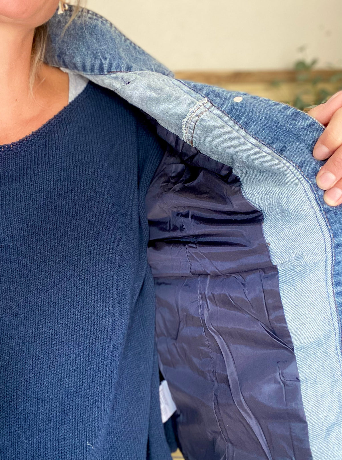 Doudoune légère avec jean JACKIE - Bleu marine • FIN DE SÉRIE