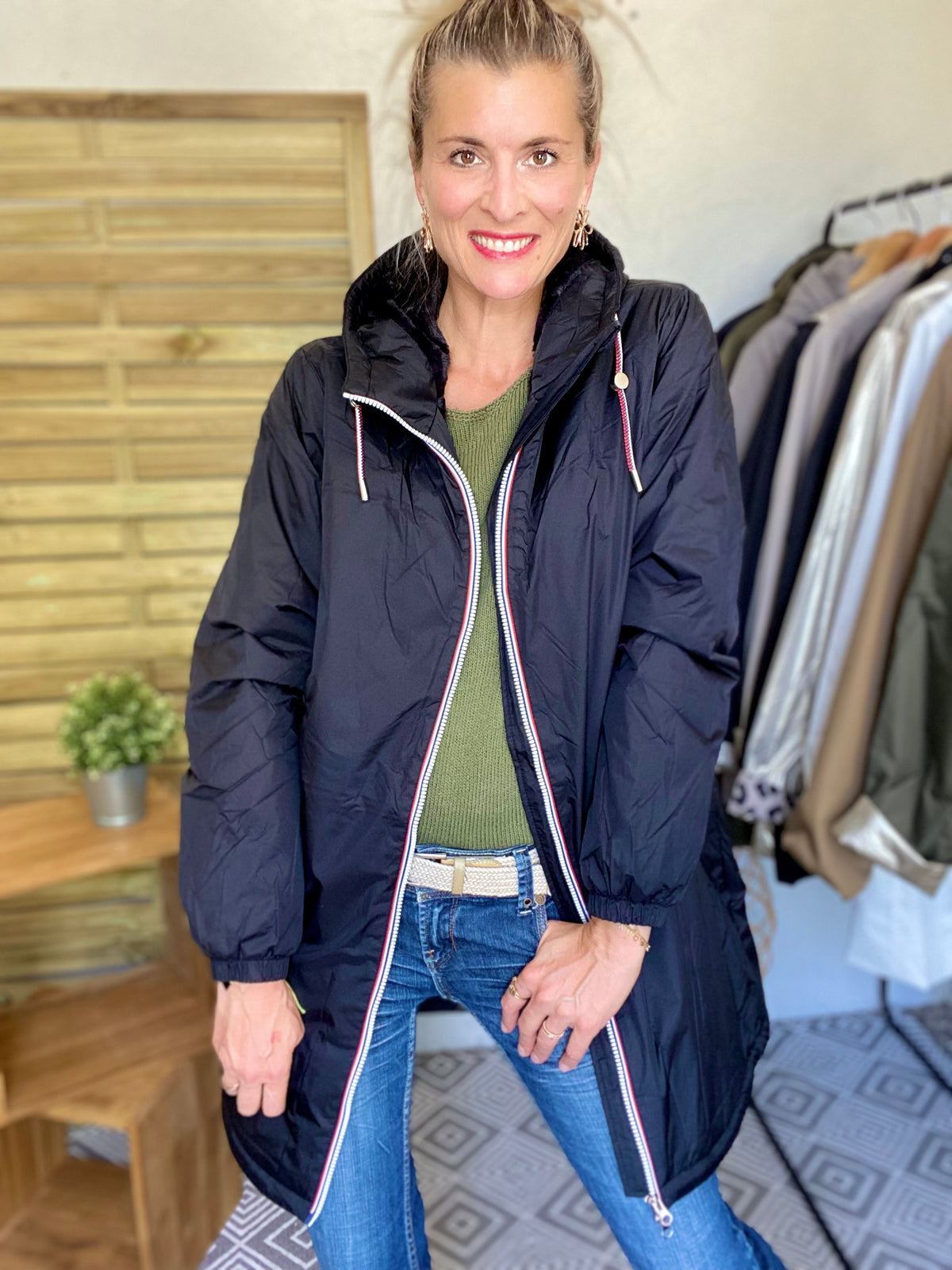 LAURA JO - Parka Imperméable THELMA LONG fourrée - Noir
