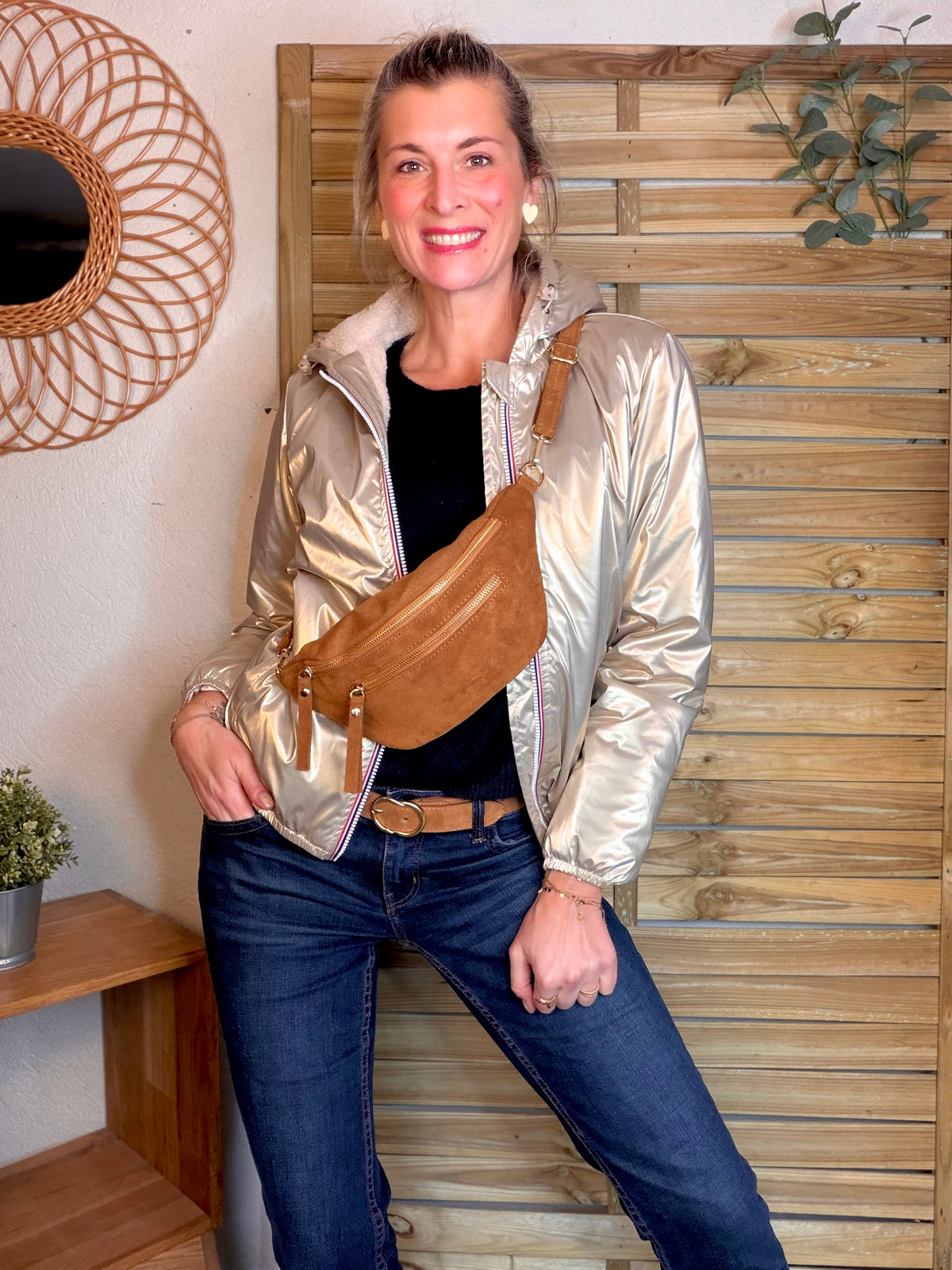LAURA JO - Parka Imperméable LOUISE COURT sherpa - Doré