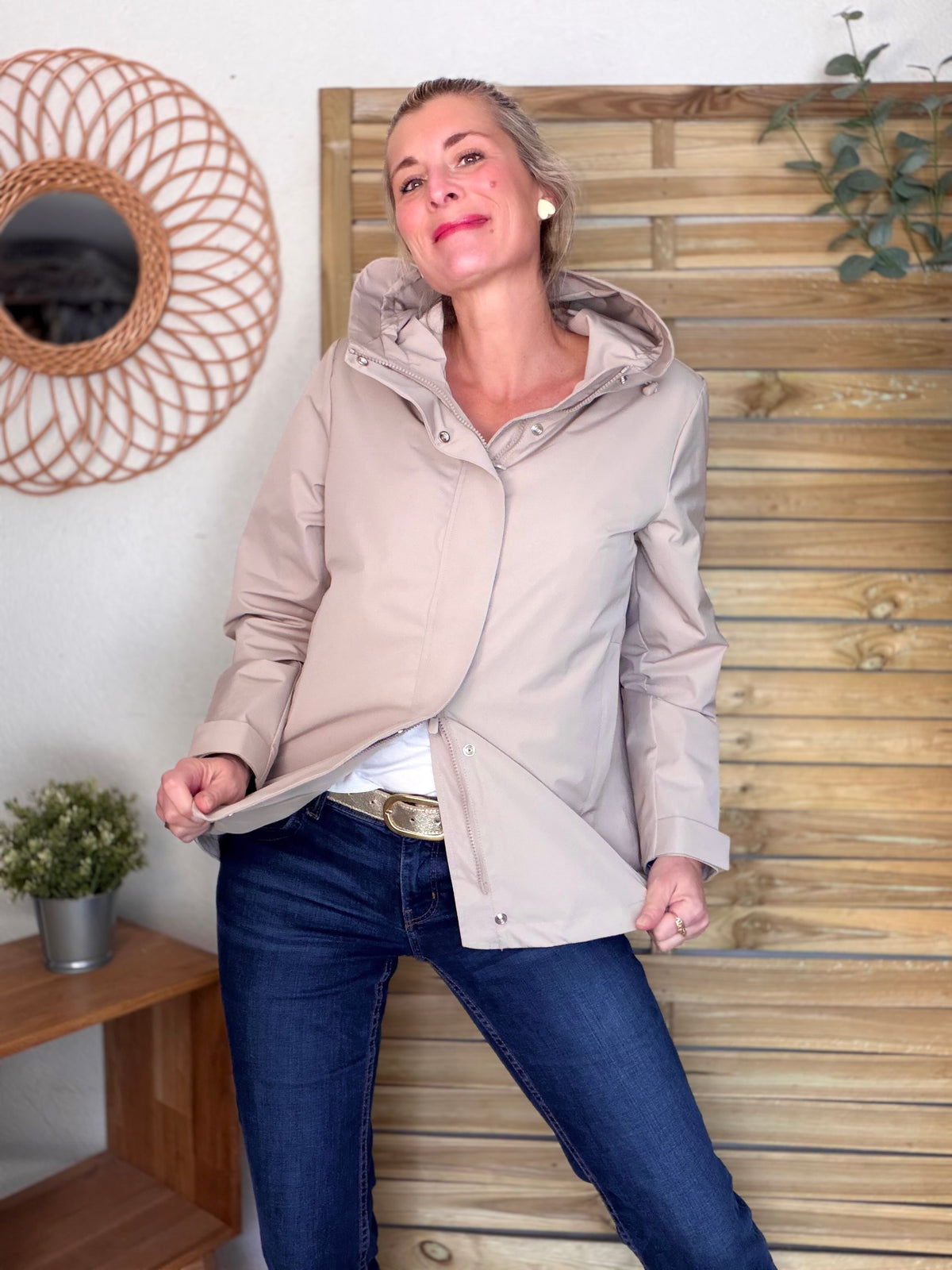 LAURA JO - Imperméable LAURENCE mi-long - Beige • DÉSTOCKAGE