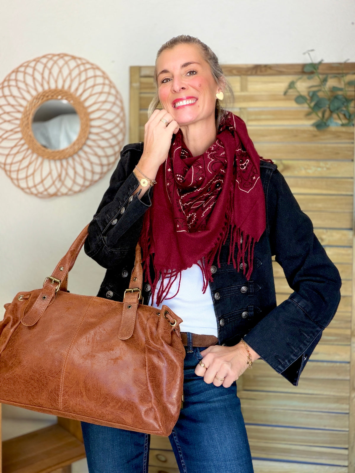 Écharpe Bandana Bordeaux