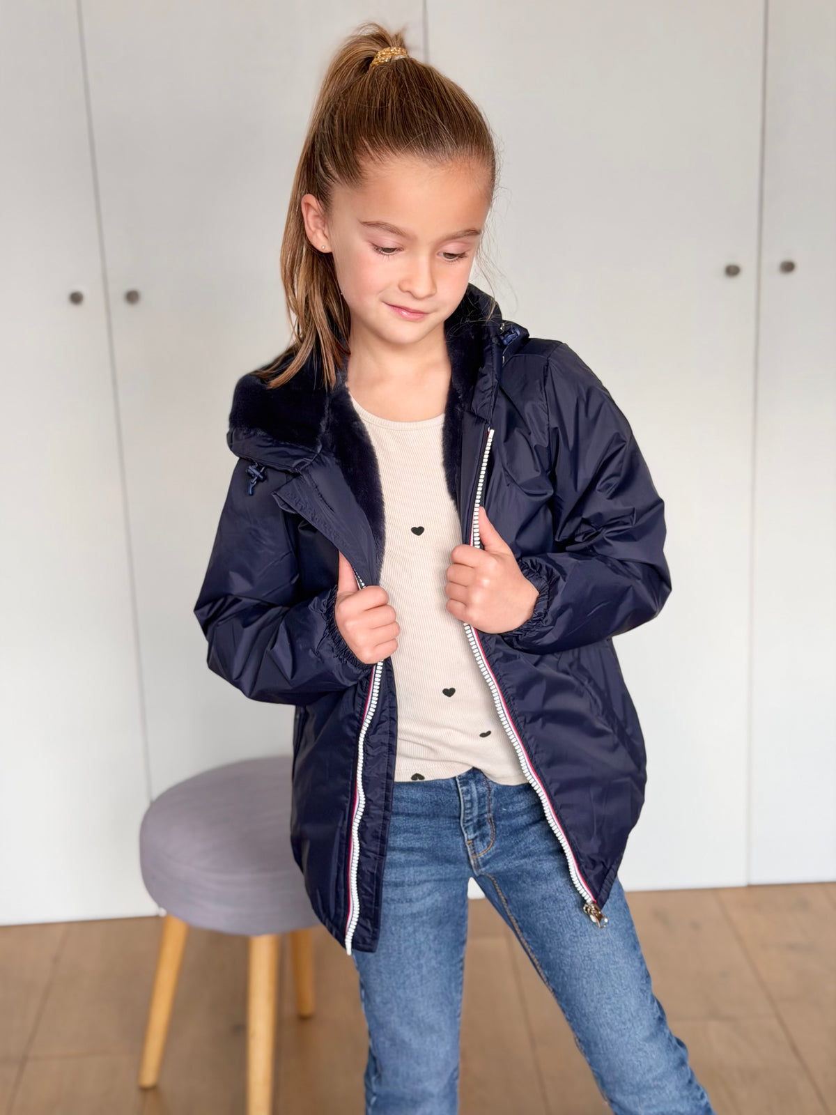 LAURA JO - Parka Imperméable mixte LOUIS.E KIDS fourré - Bleu marine