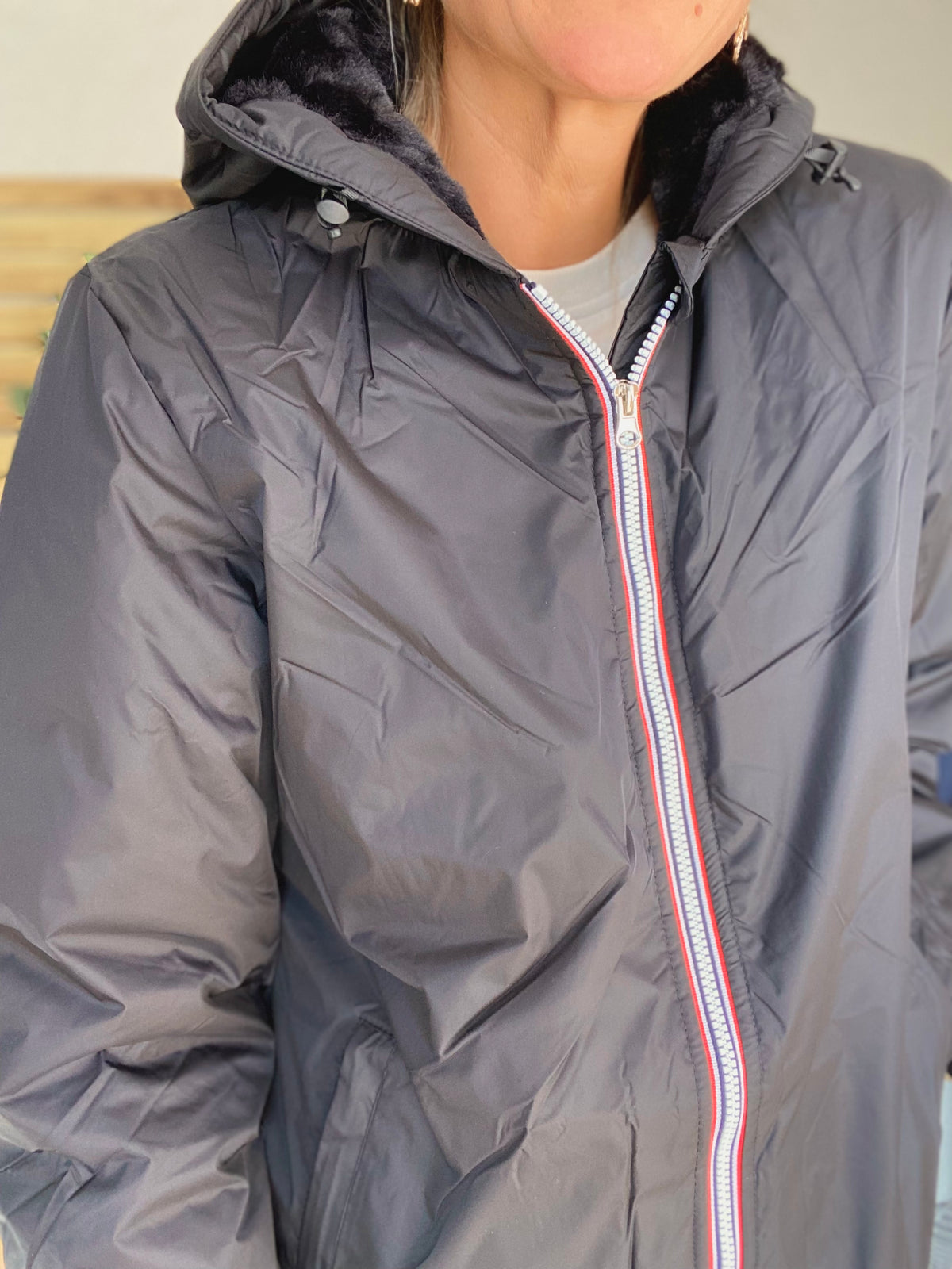 LAURA JO- Parka Imperméable LOUISE LONG fourré - Noir