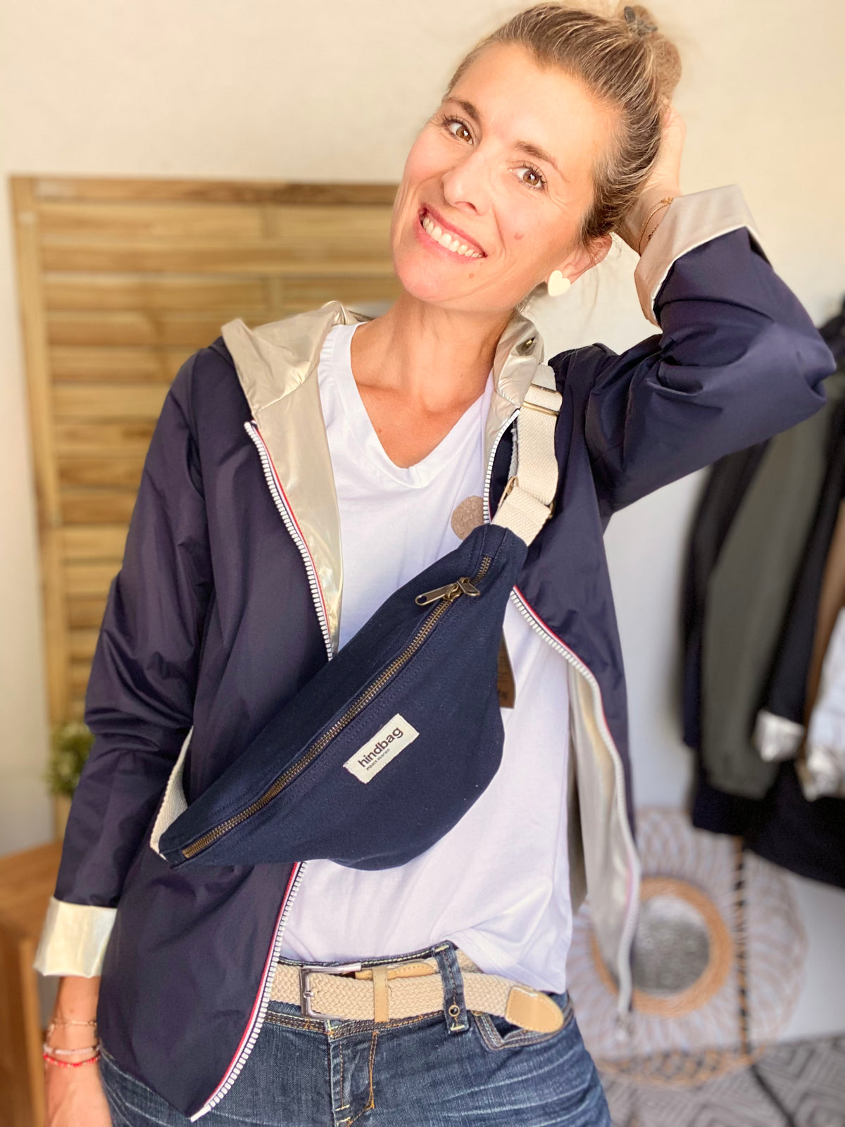 HINDBAG OLIVIA - Sac banane Navy Marine