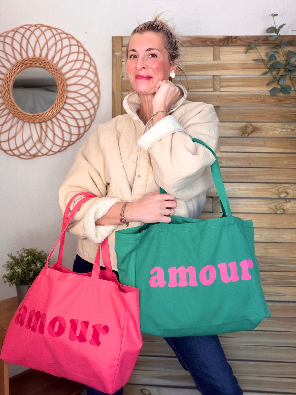Grand cabas Tote bag uni amour BELLY