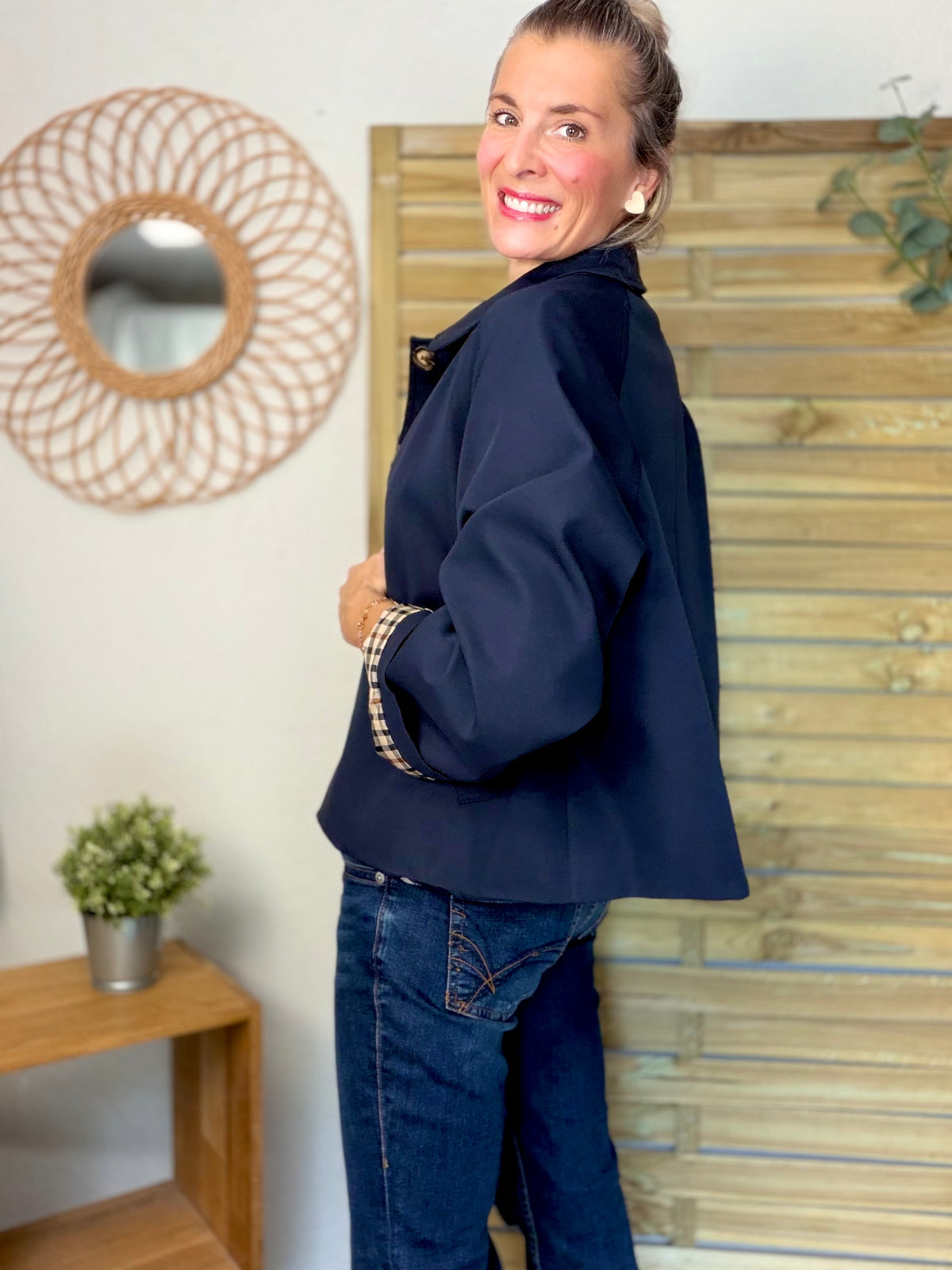 ⚡️ ARRIVAGE • Veste Trench, doublure à carreaux DANA Bleu marine