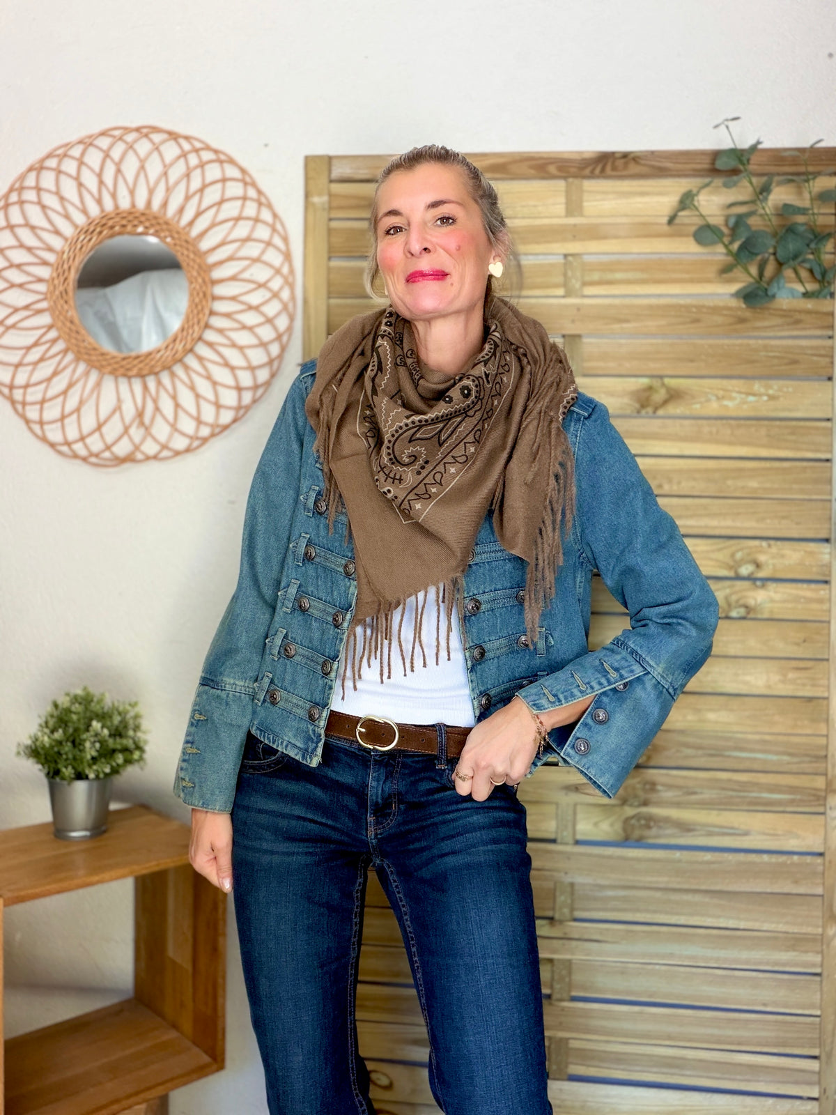 Écharpe Bandana Taupe