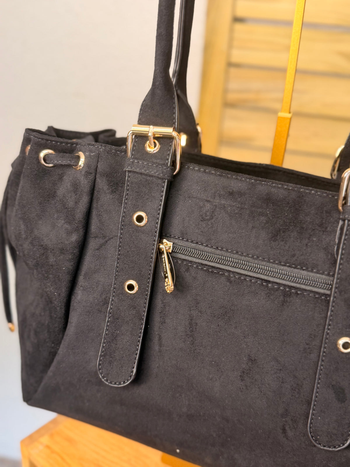 Sac cabas XL simili daim CLÉO Noir