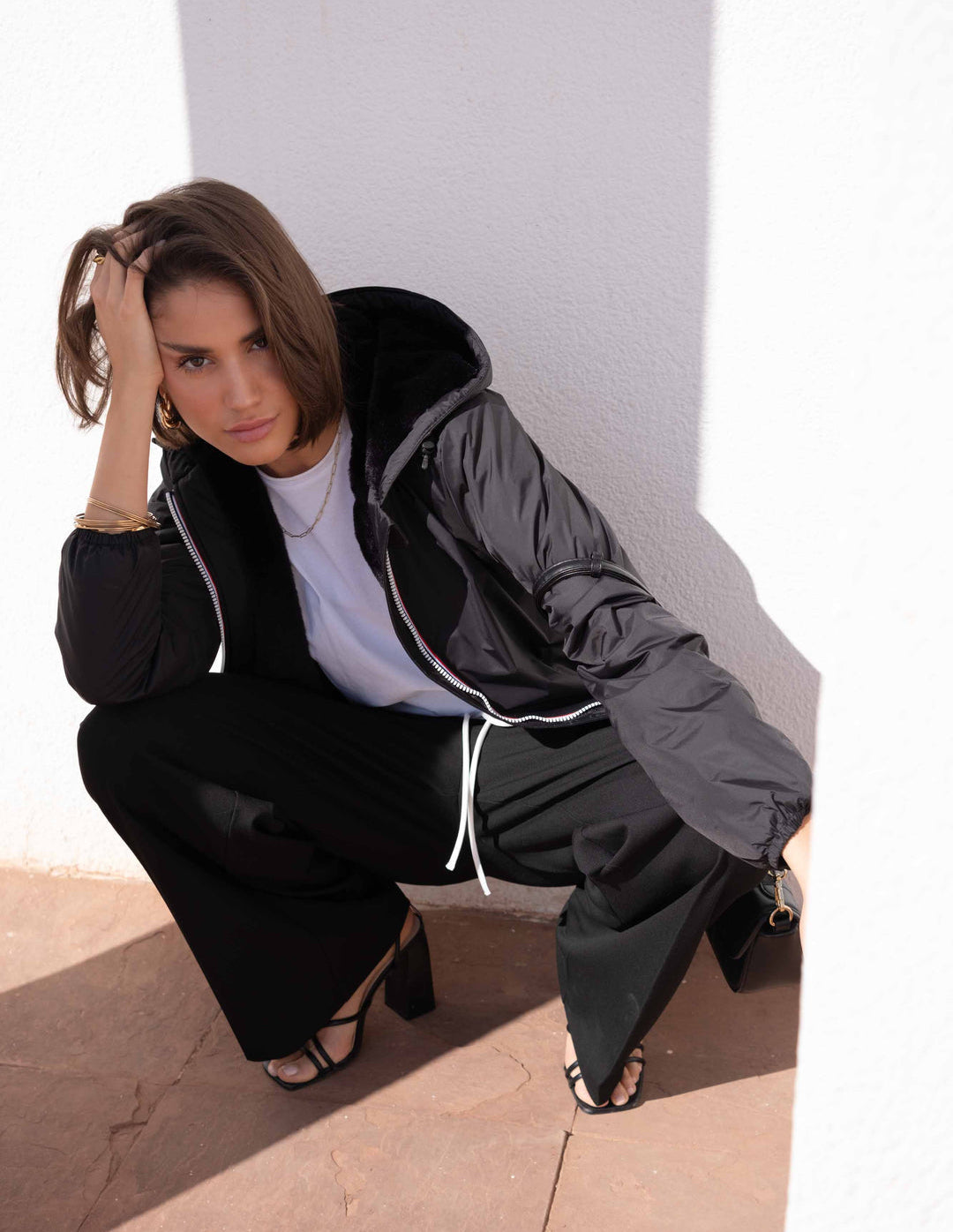LAURA JO Parka Imperméable LOUISE COURT fourré - Noir
