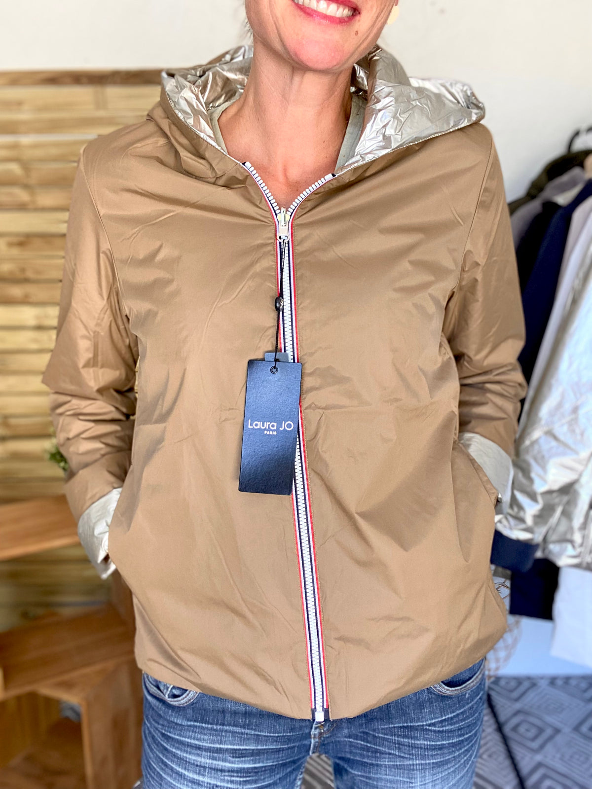 LAURA JO - Imperméable réversible rembourré LOUISON COURT - Camel/Doré