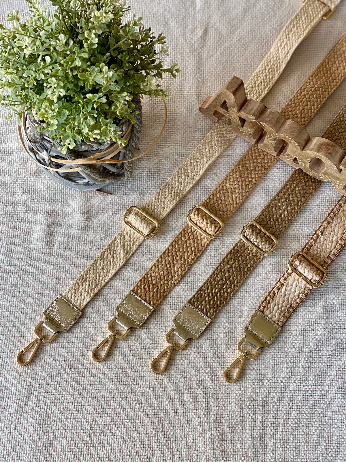 Sangle / Bandoulière pour sacs/ bananes - JENNY (effet paille)