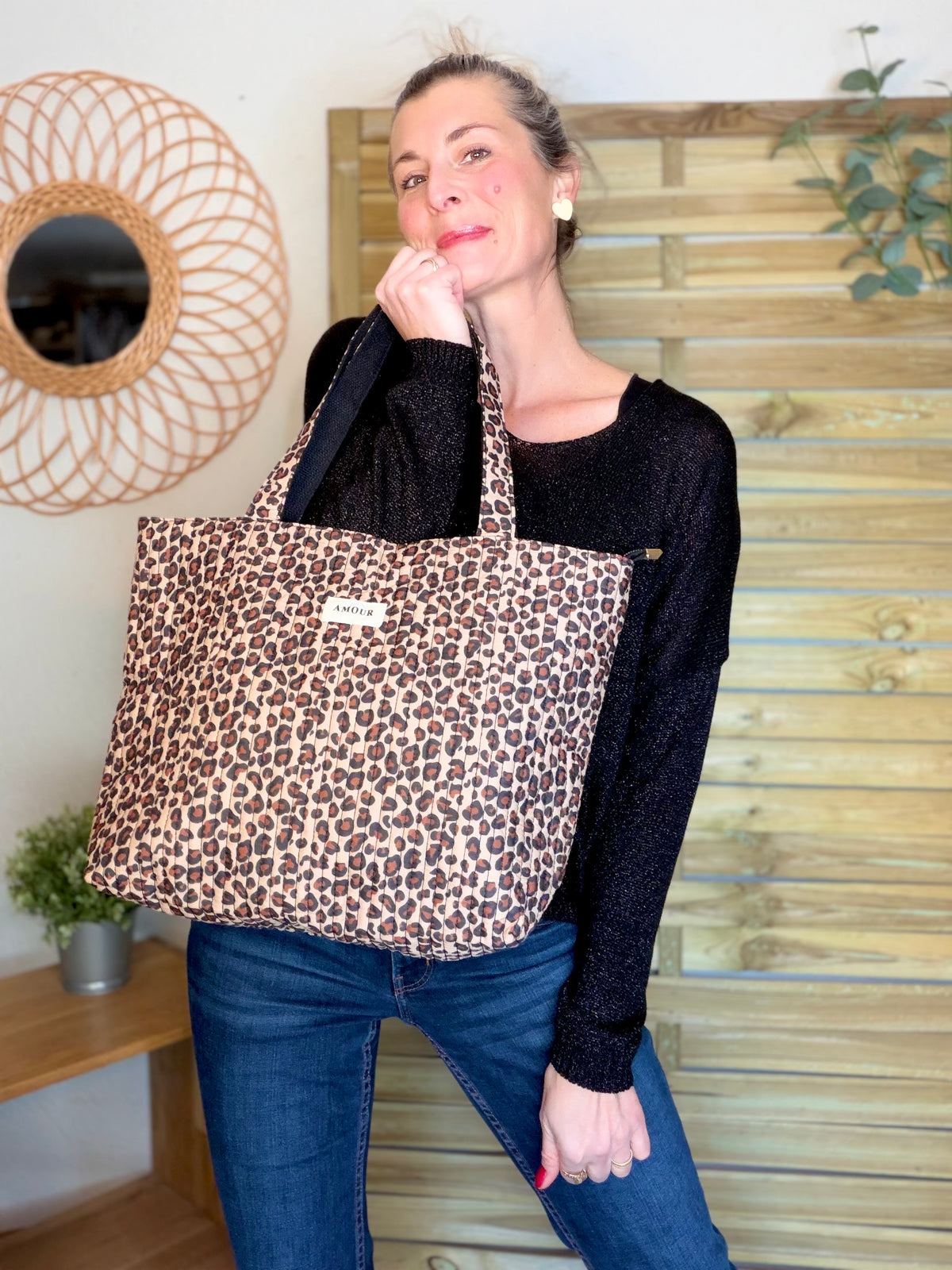 Sac cabas imprimé PIERCE - Léo 🐆 - FIN DE SÉRIE