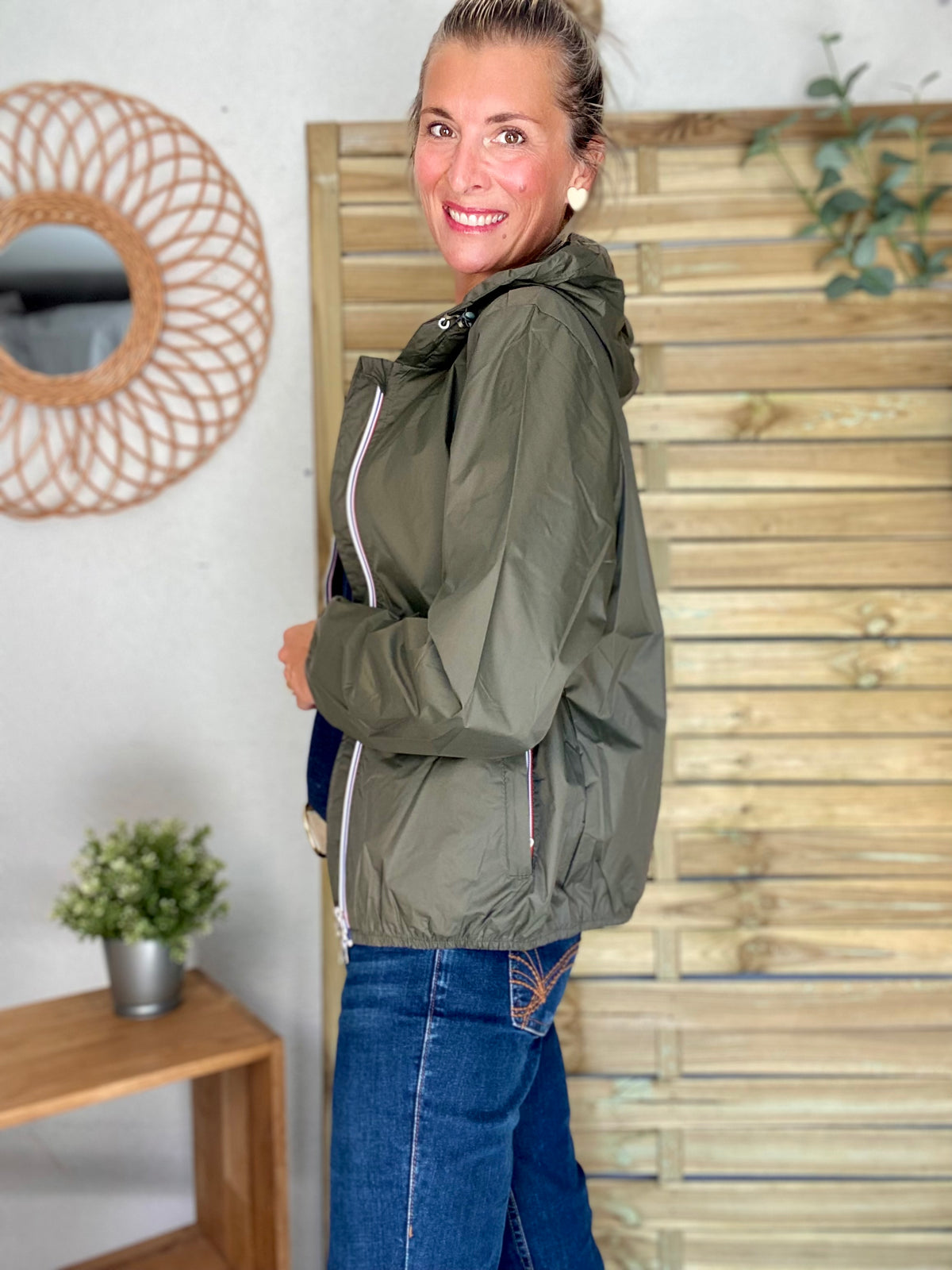 LAURA JO - Coupe vent imperméable ANNA COURT Kaki