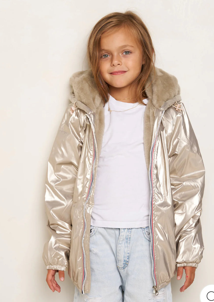 LAURA JO - Parka Imperméable mixte LOUIS.E KIDS fourré - Doré