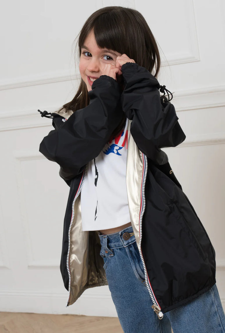 LAURA JO - Imperméable réversible léger GARANCE KIDS enfant (mixte) - Noir / Doré (DÉSTOCKAGE sur Taille 6 ans)