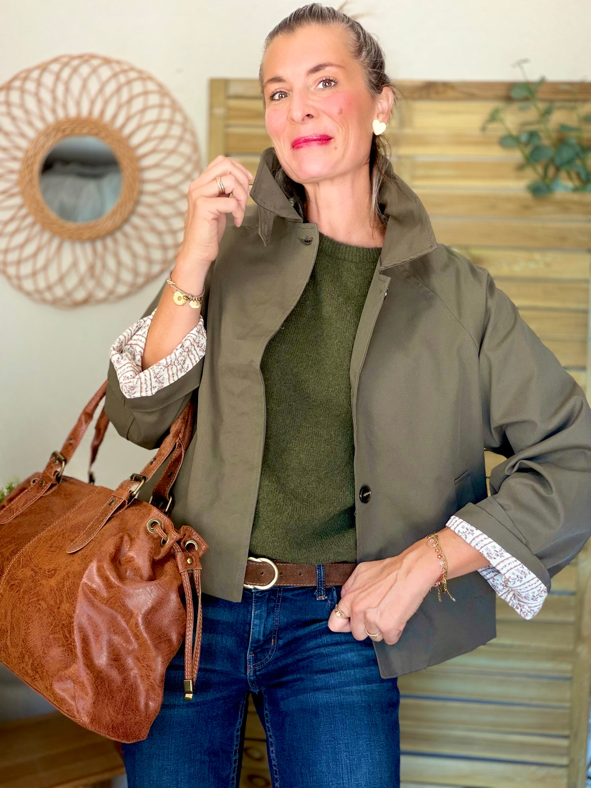 Sac cabas XL en cuir vieilli • COOPER Camel