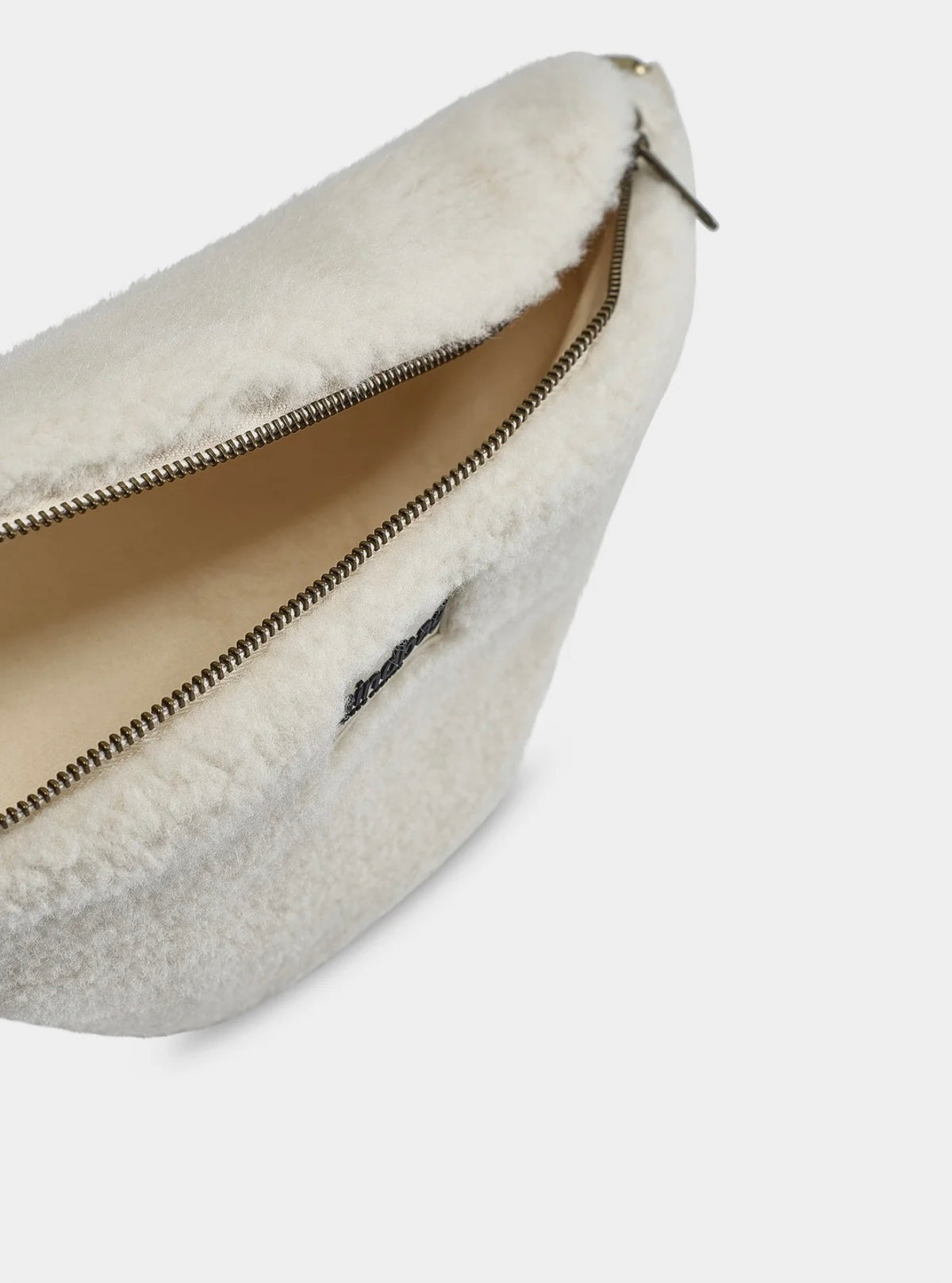 HINDBAG OLIVIA - Sac banane Teddy arctique (moumoute)
