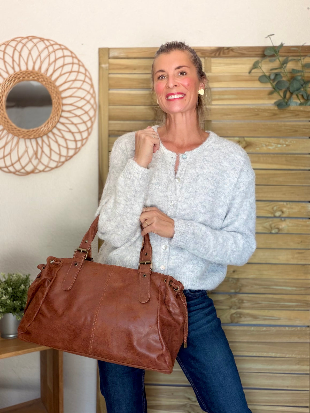 Gilet en maille MERYL - Gris chiné