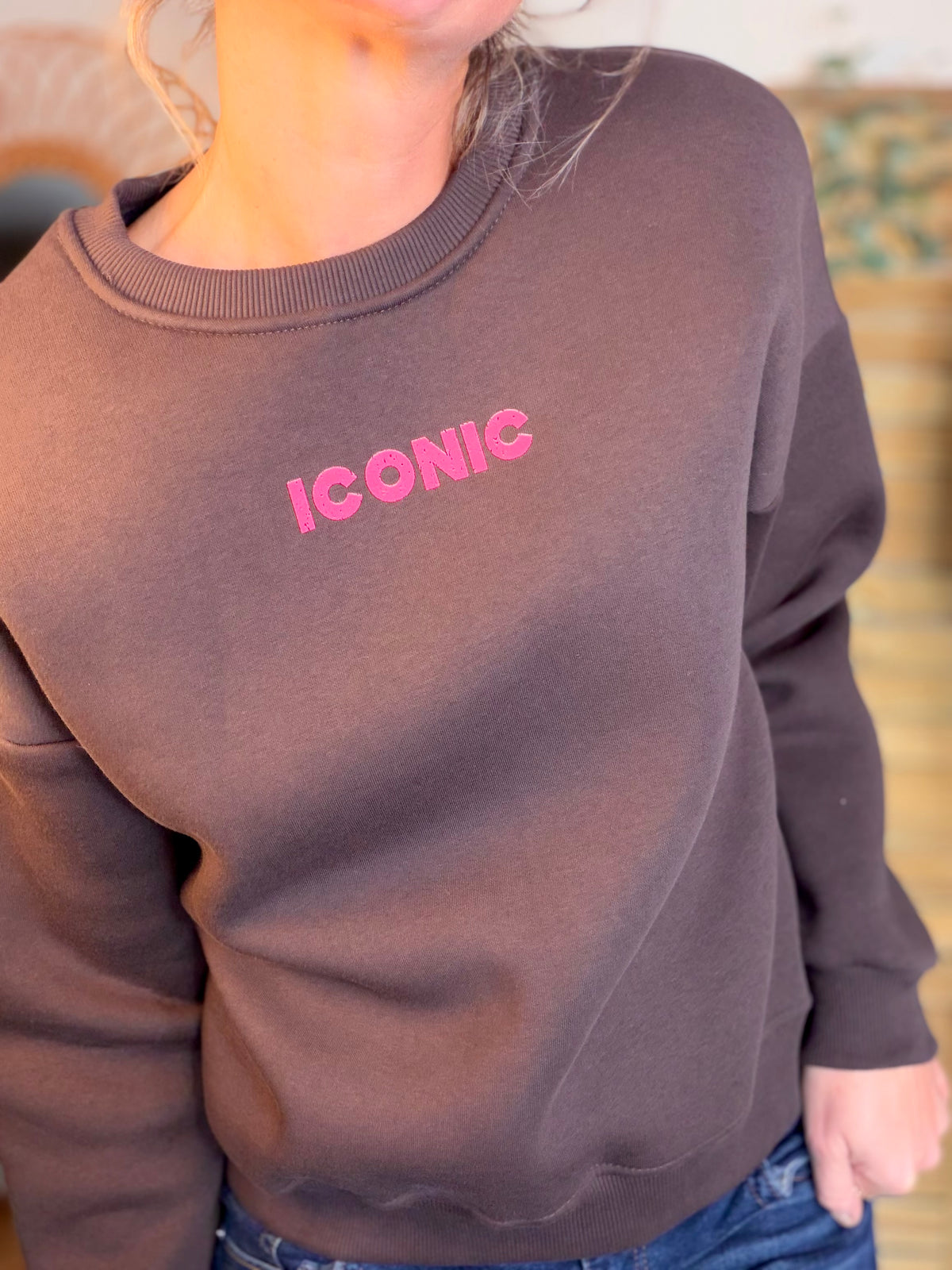 Sweat ICONIC molleton CAPUCINE - Chocolat