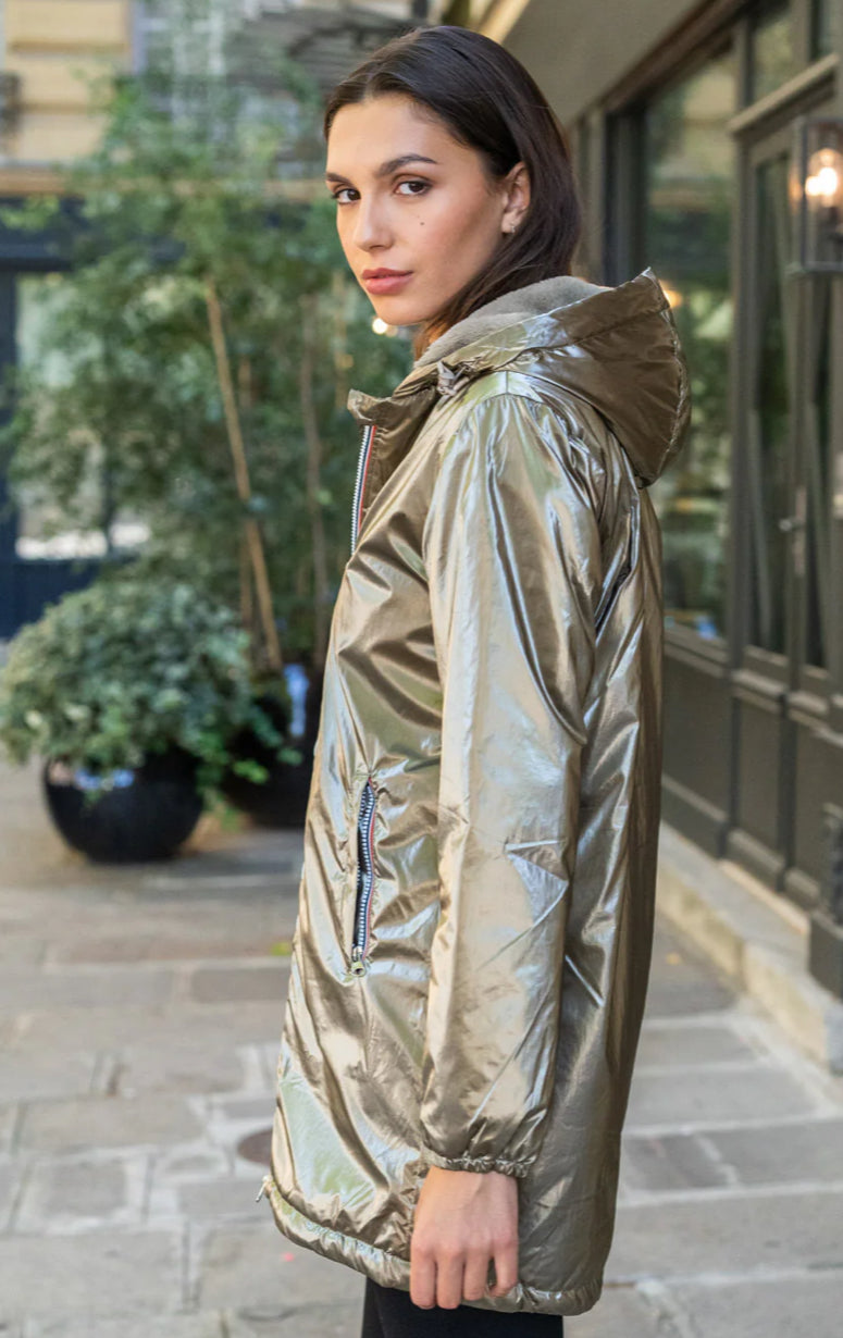 LAURA JO - Parka Imperméable LOUISE LONG fourré - Bronze