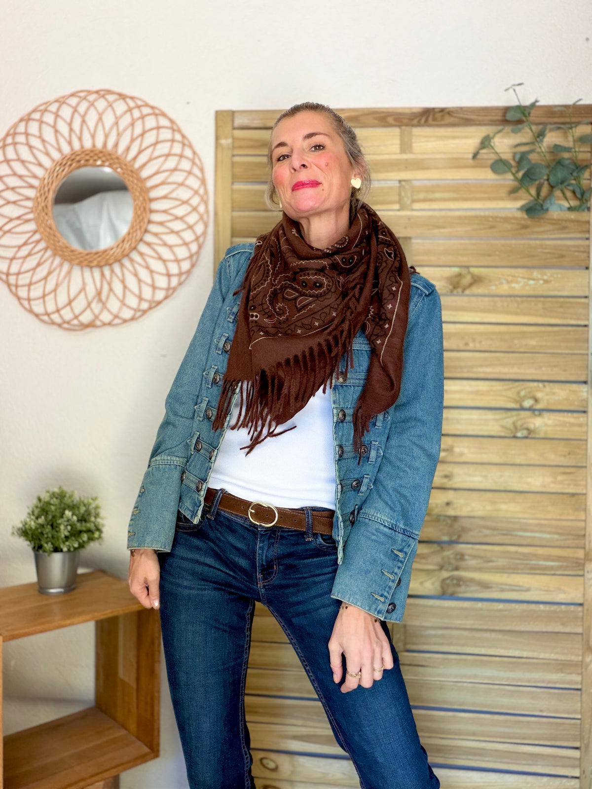 Écharpe Bandana Chocolat