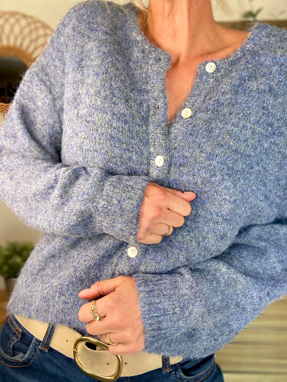 Gilet en maille MERYL - Denim